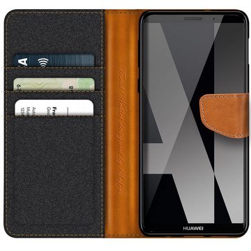 CoolGadget Handyhülle Denim Schutzhülle Flip Case für Huawei Mate 10 Pro 6 Zoll, Book Cover Handy Tasche Hülle für Mate 10 Pro Klapphülle