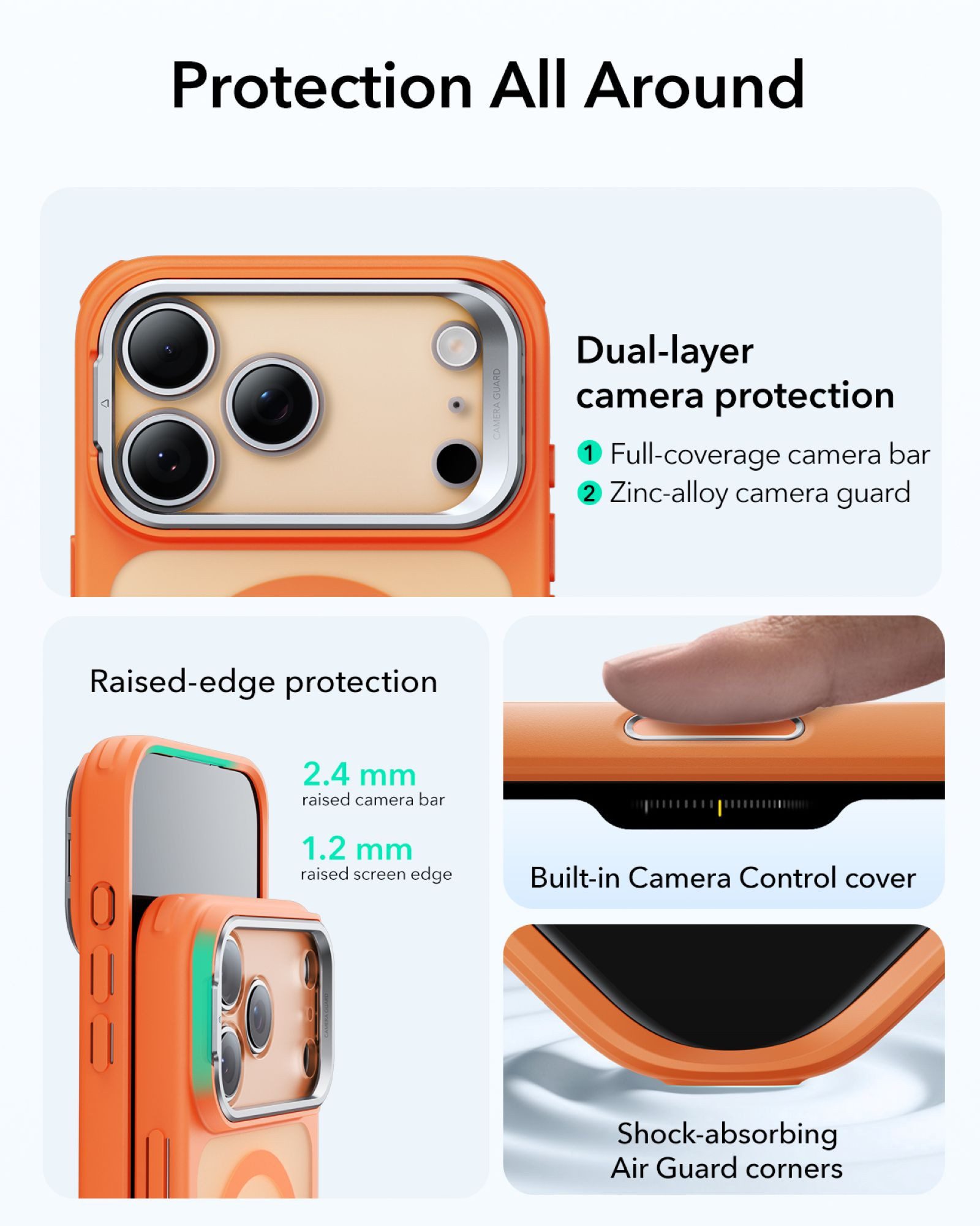 ESR Handyhülle Classic Hybrid HaloLock Case für das iPhone 17 Pro/Pro Max, mit Kamerasteuerung Taste & Stash Stand, Vergilbungsbeständig
