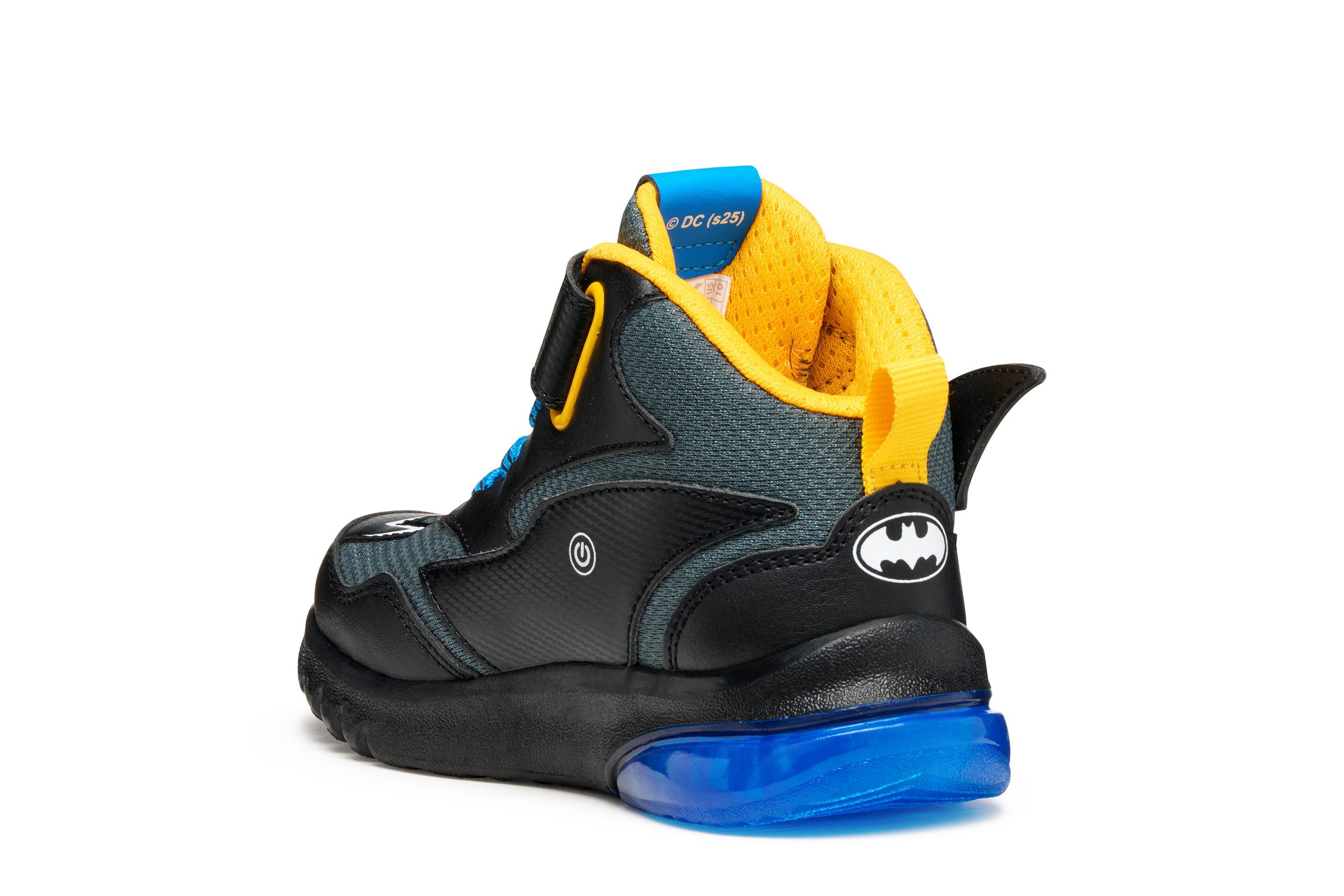 Geox J CIBERDRON BOY Batman Blinkschuh Sneaker Schnürboots, Blinkschuh mit cooler Blinkfunktion