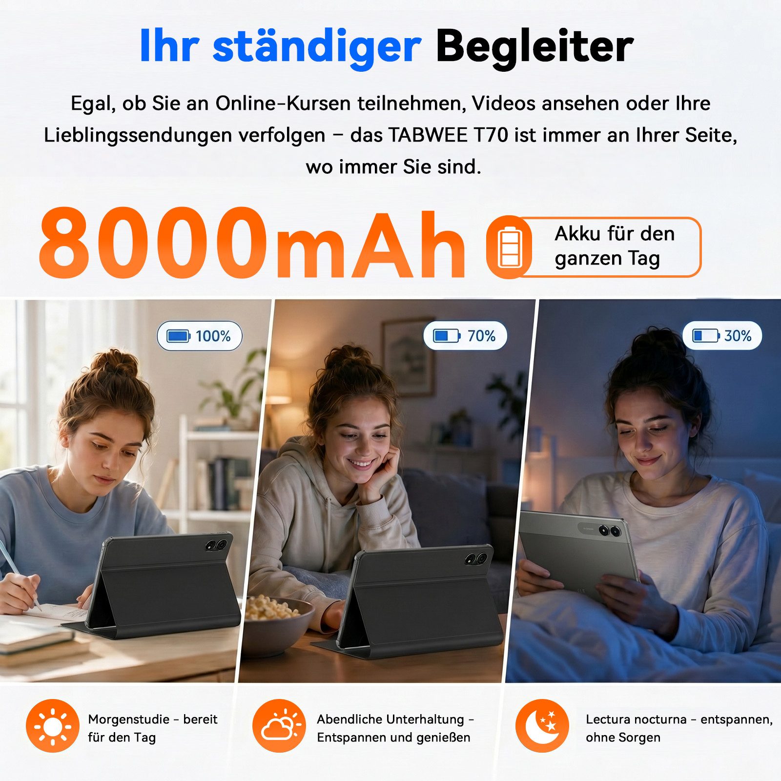 KINGRID 11" WiFi Android 16 256GB 8000mAh mit Tastatur, Maus, Stift, Kopfhörer Tablet (11", 256 GB, Android 16, 90Hz, octa-core, 32(8+24)GB, Gemini KI) grau