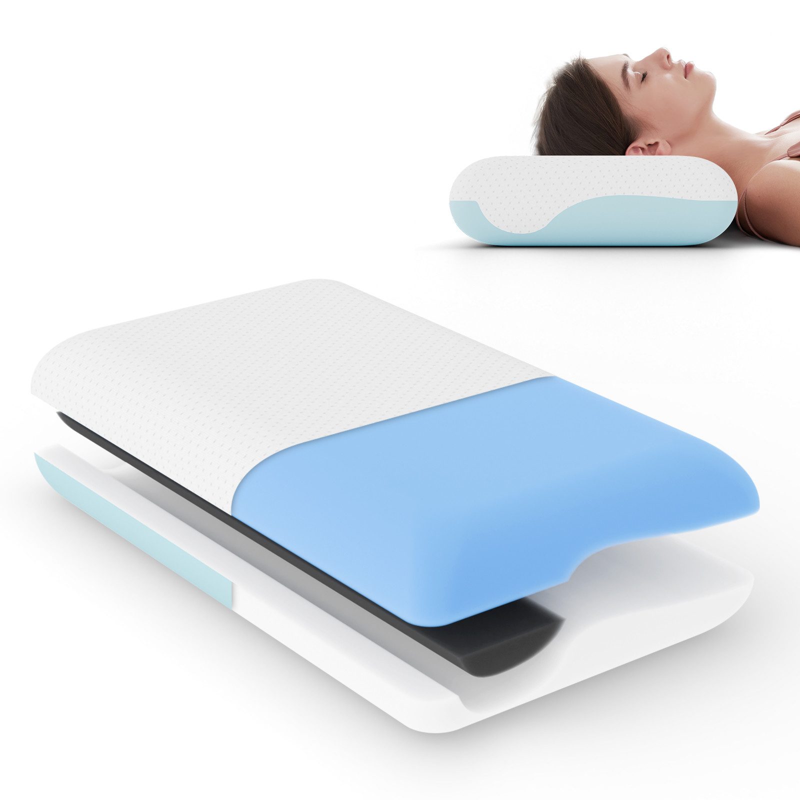 Nackenstützkissen orthopädisches kissen, kopfkissen nackenschmerzen 11cm Höhe