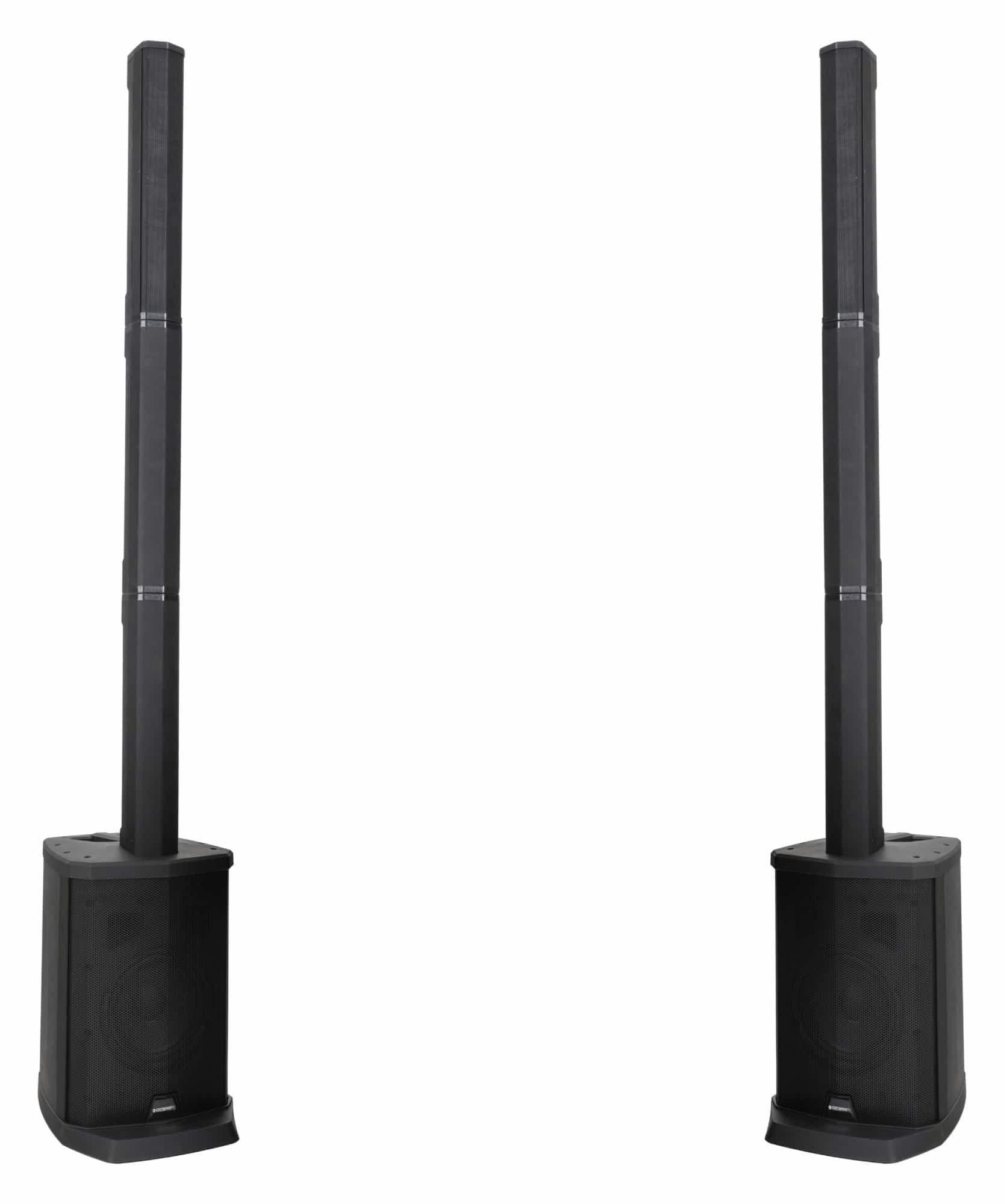 McGrey E-208LAB Aktiv Line Array Akku-Säulenanlage Stereo Set Lautsprecher (Bluetooth, 100 W, PA-Anlage mit 8x 2,5" Breitbandlautsprecher)