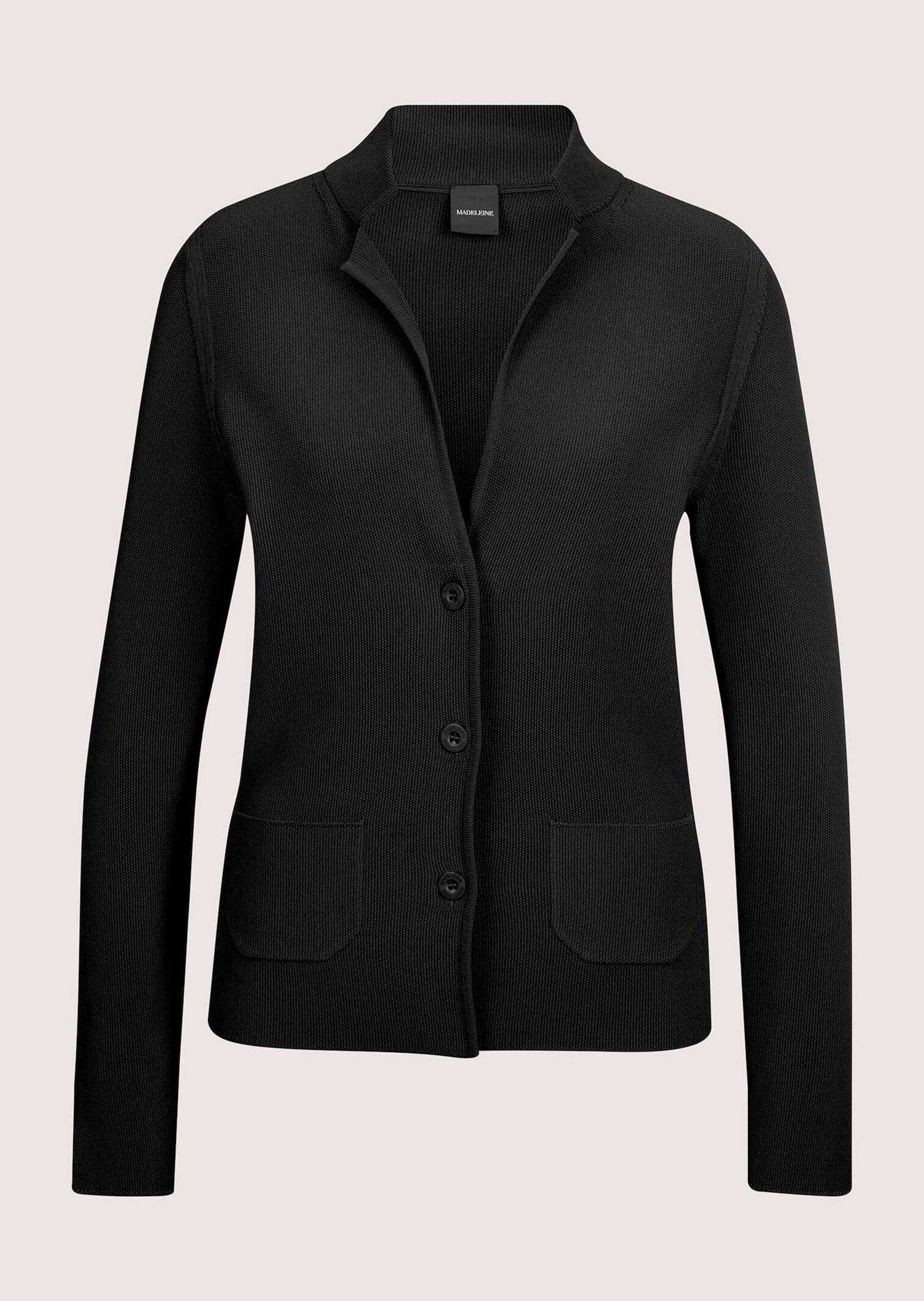 Strickjacke Sportiver Blazer mit Stehkragen