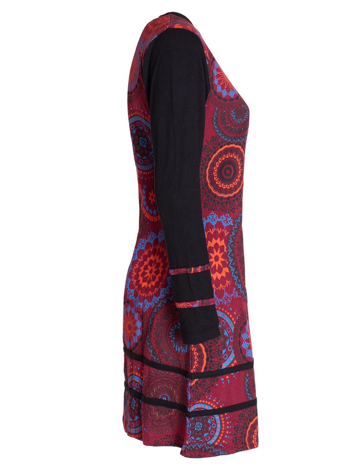 Vishes Jerseykleid Langarm Longshirt-Kleid Sweatkleid Shirt-Kleid Madalas Hippie, Ethno, Elfen, Retro Style
