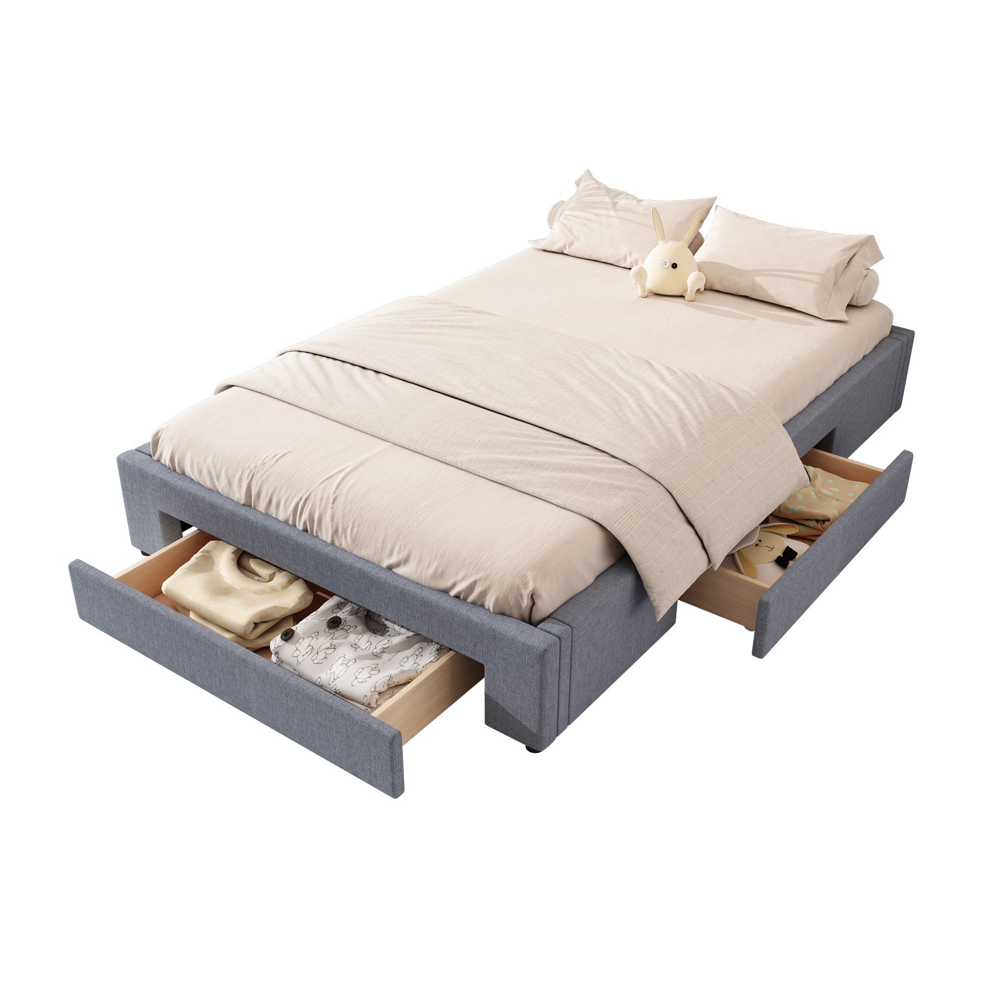 Flieks Polsterbett, Doppelbett Flachbett 140x200cm mit günstig online kaufen