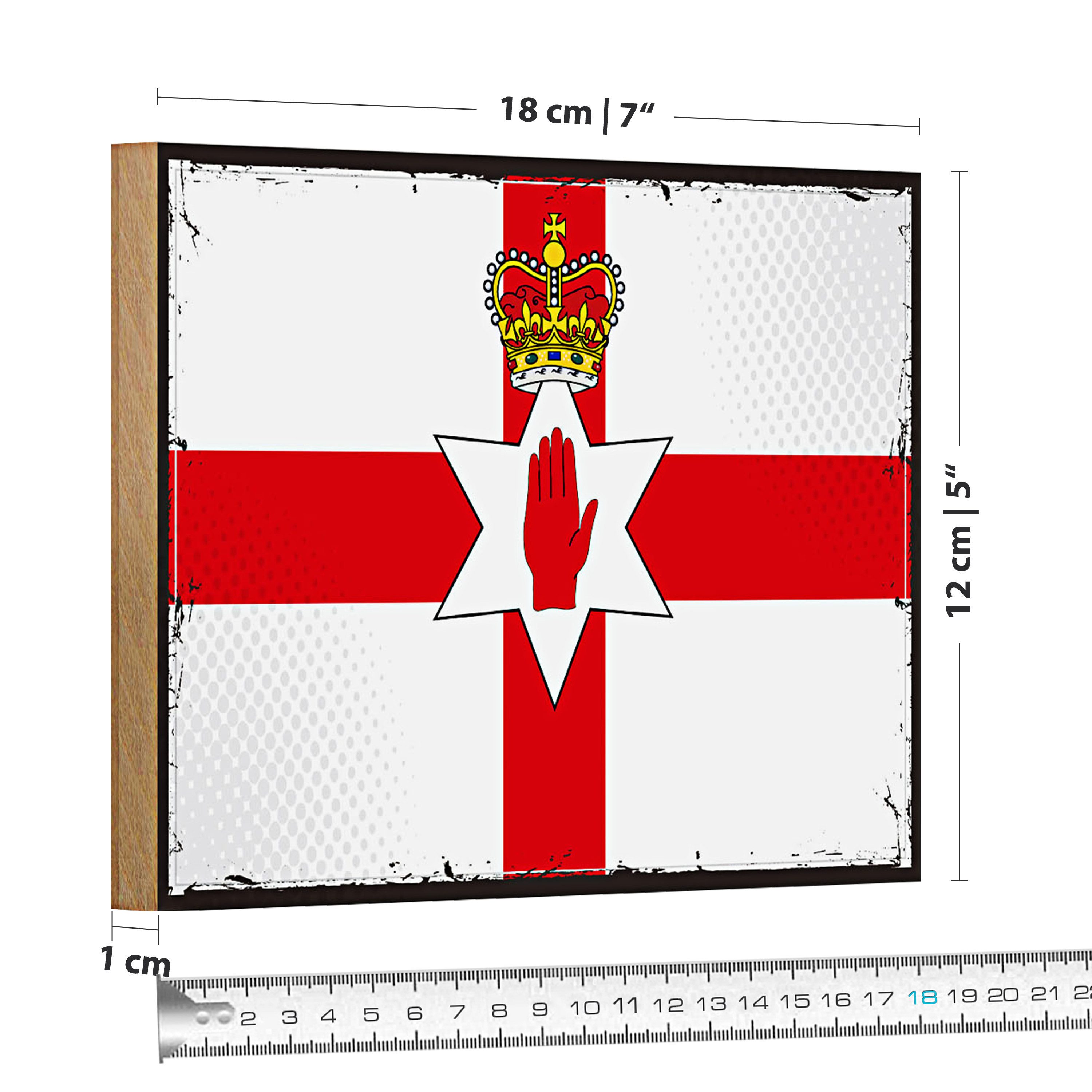 Roomando Holzbild Flagge Nordirland 18x12cm Retro Flag