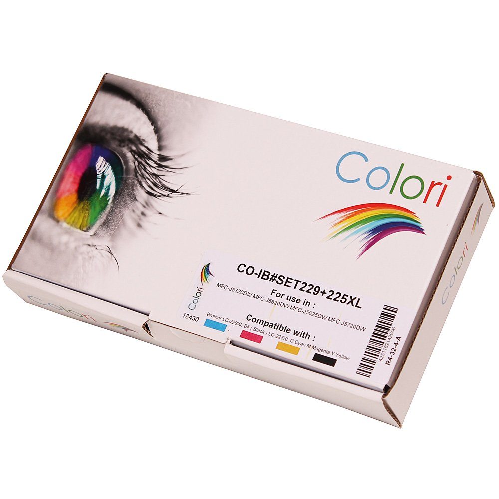 Colori Tintenpatrone (Kompatibel Set 4x Druckerpatrone für Brother LC-229XL BK + LC-225XL CMY DCP-J5320DW MFC-J5620DW MFC-J5625DW MFC-J5720 von Colori)