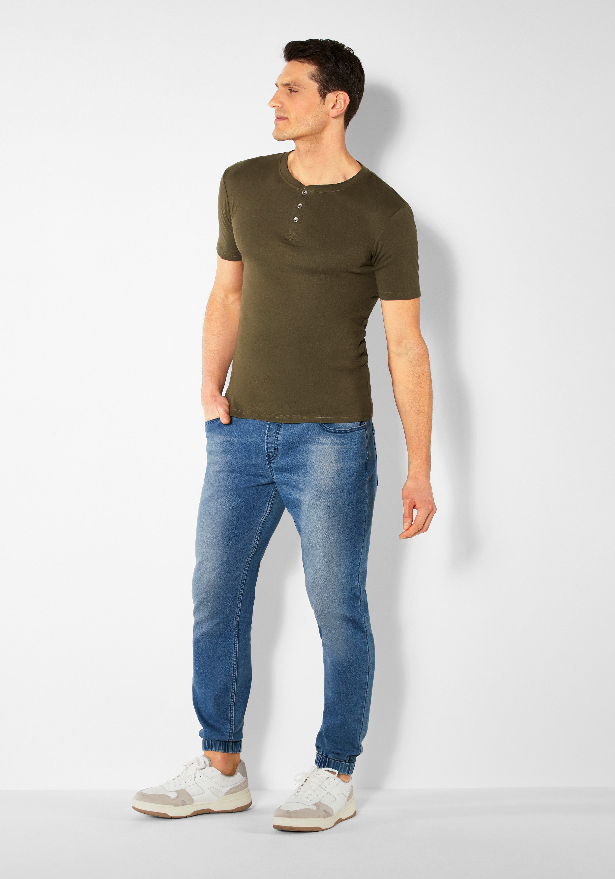 H.I.S T-Shirt mit aufwendiger Knopfleiste, perfekt als Unterziehshirt