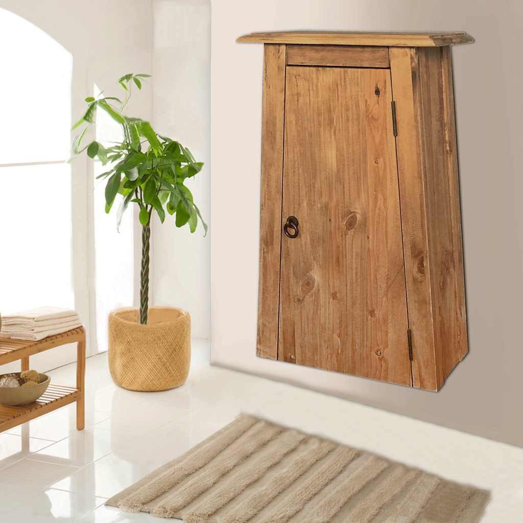 furnicato Wandhängeschrank Wandschrank Massivholz 42 x 23 x 70 cm, 1-tlg., Vintage-Badregal mit Innenboden und viel Stauraum für dein Badezimmer