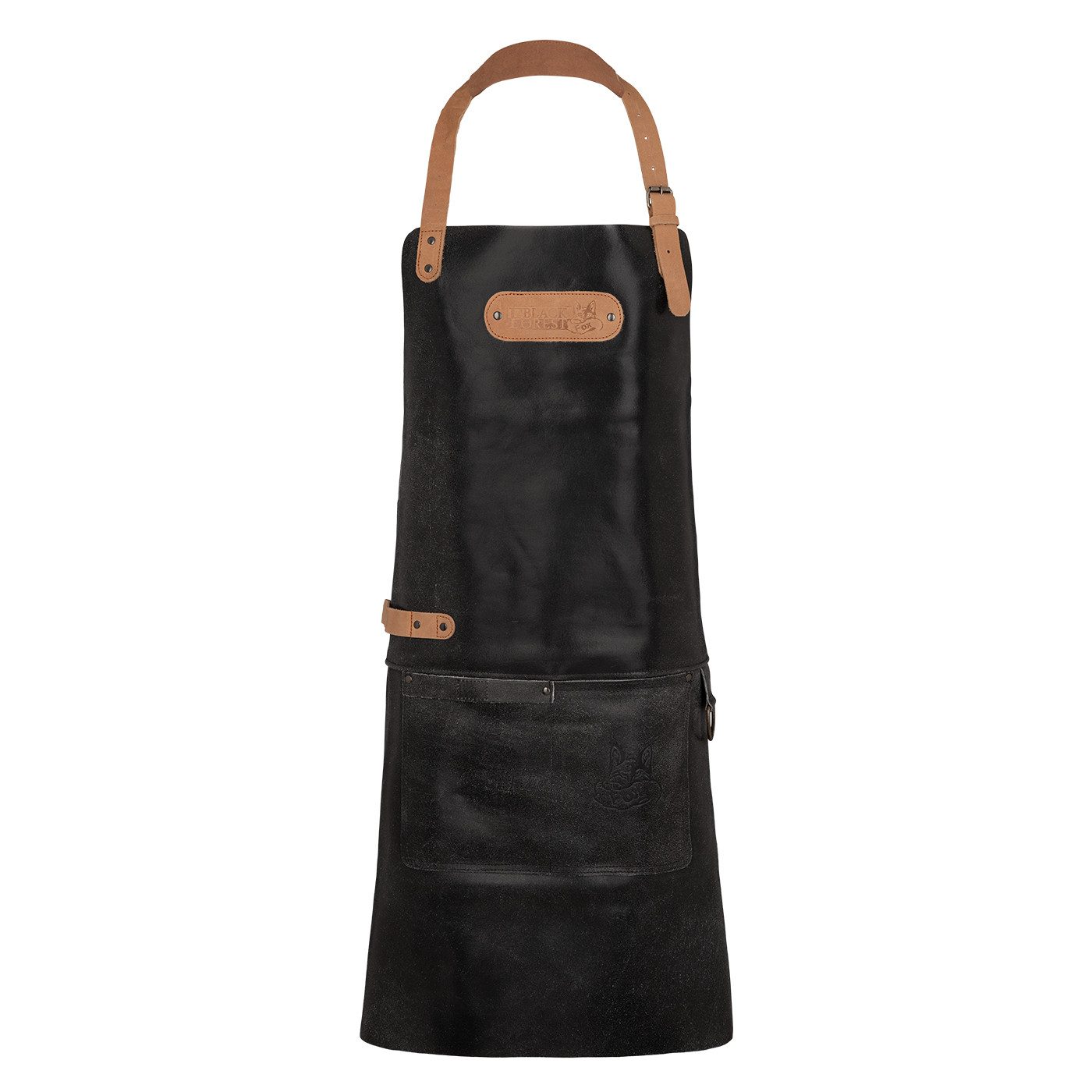 BLACK FOREST FOX Grillschürze BARMAN Barista Cracker Leder Schürze Grill Arbeits Antik Schwarz
