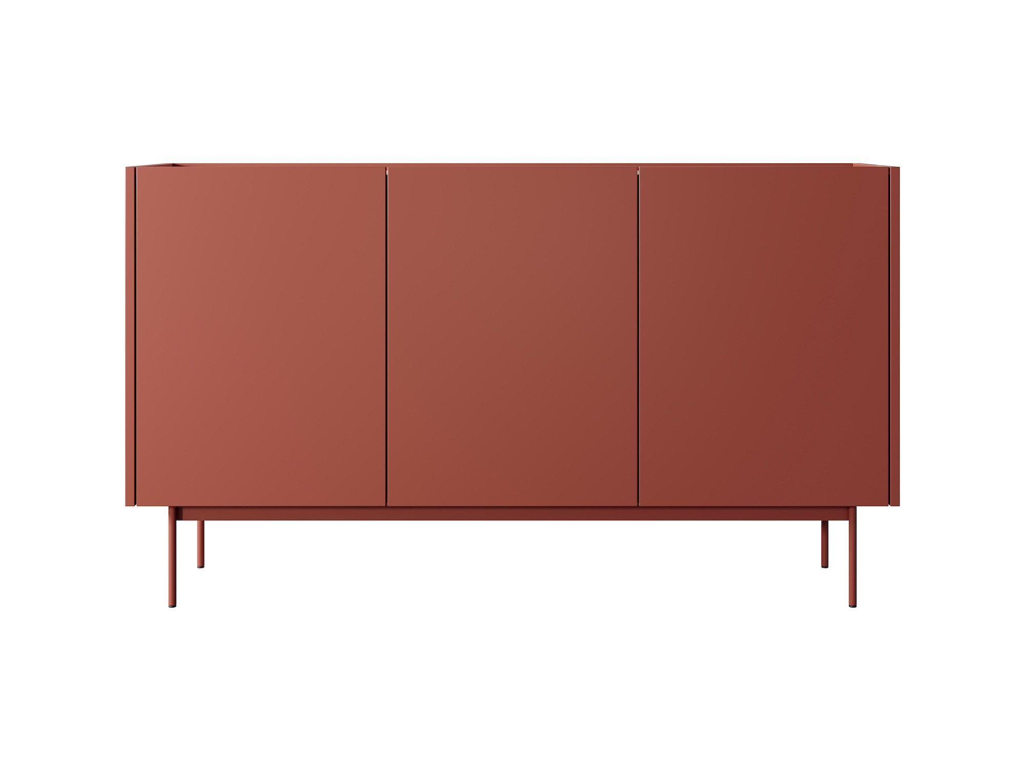 Feldmann-Wohnen Sideboard Color (Color, 1 St., Sideboard), 144x37x83cm Keramikrot, Eiche Linea, grifflos