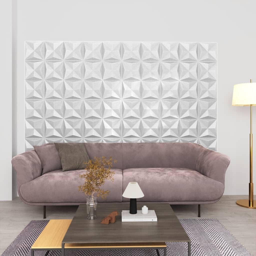 vidaXL Wandpaneel 3D-Wandpaneele 12 Stk. 50x50 cm Origami Weiß 3 m², (12-tlg)