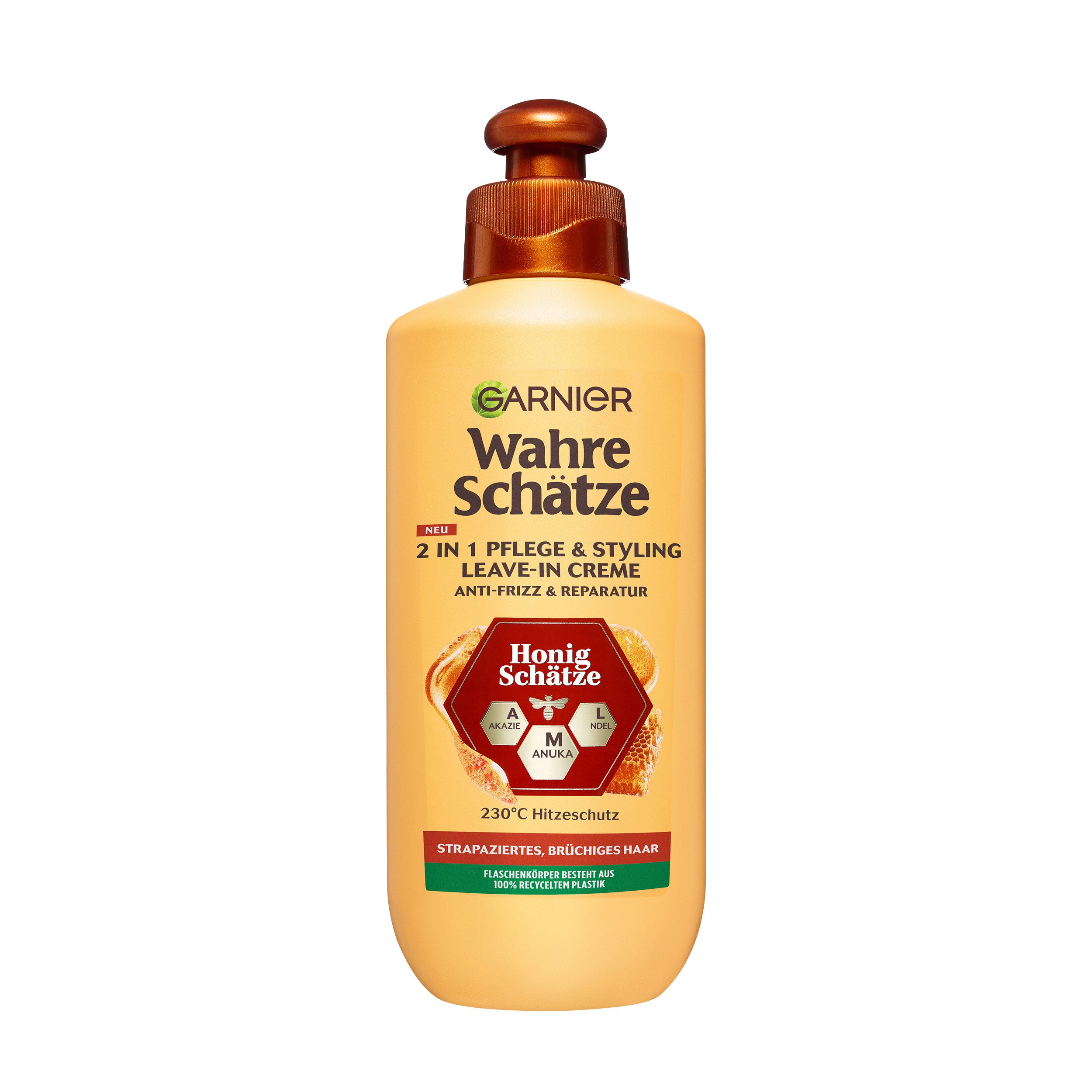 GARNIER Haarmousse Garnier Wahre Schätze 2-in-1 Pflege & Styling Honig Schätze, Packung, 6-tlg.