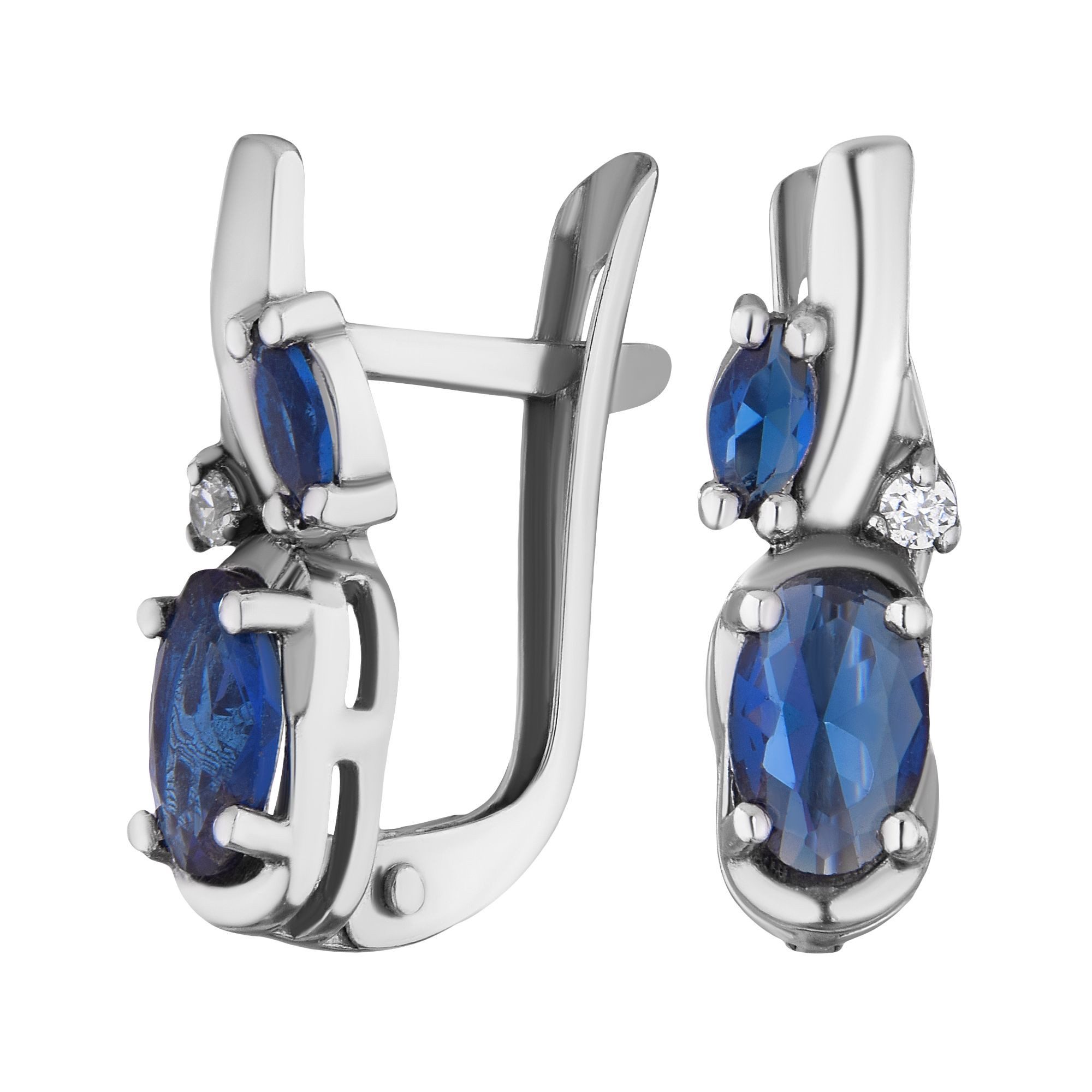 Secretforyou Creolen-Set Ohrringe Kreolen 925 Silber Saphir Zirkonia Steine Echtschmuck, 925 Sterling Silber