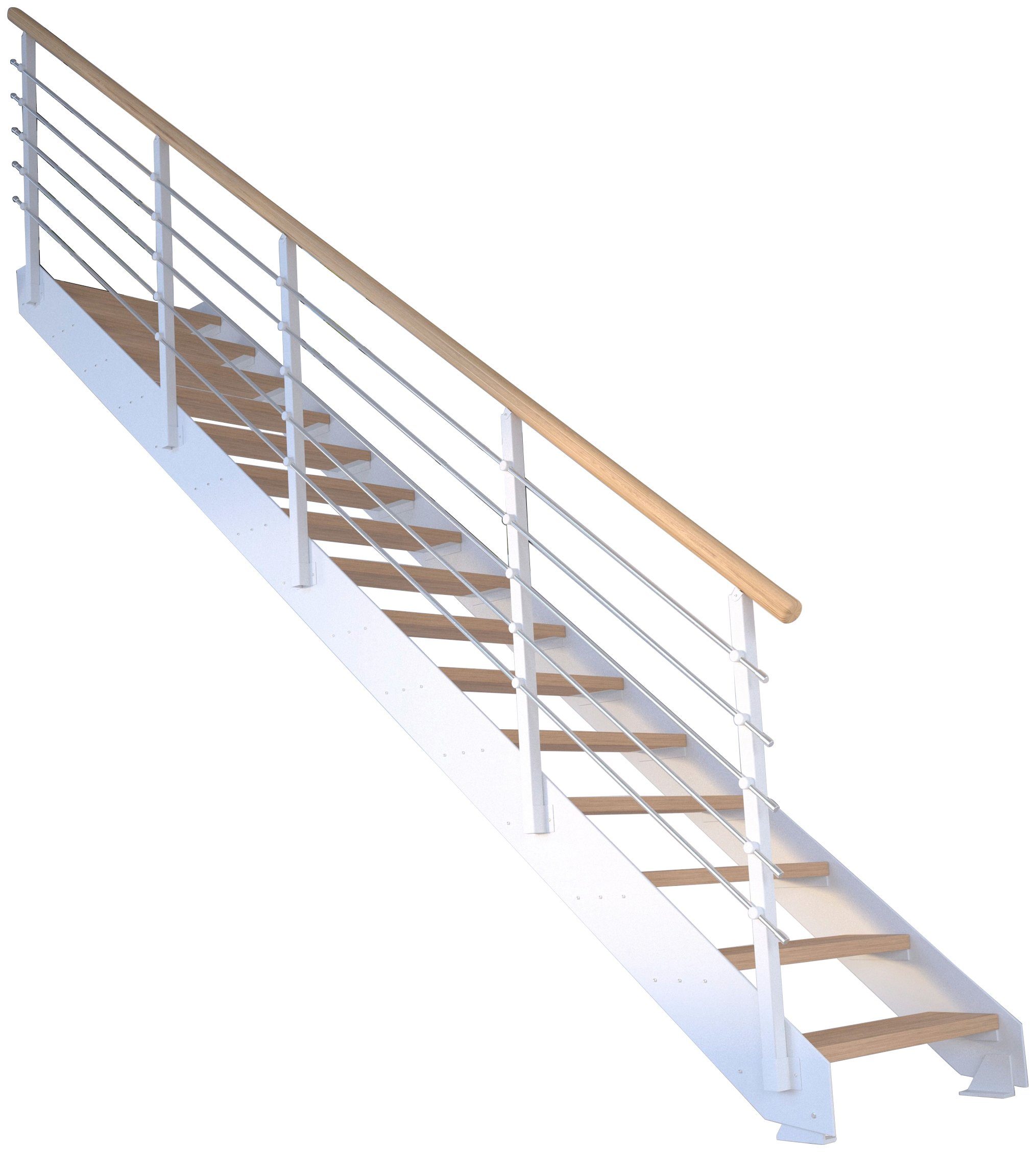 Stufen Starwood Kos, Metall, Geteilte Systemtreppe offen,