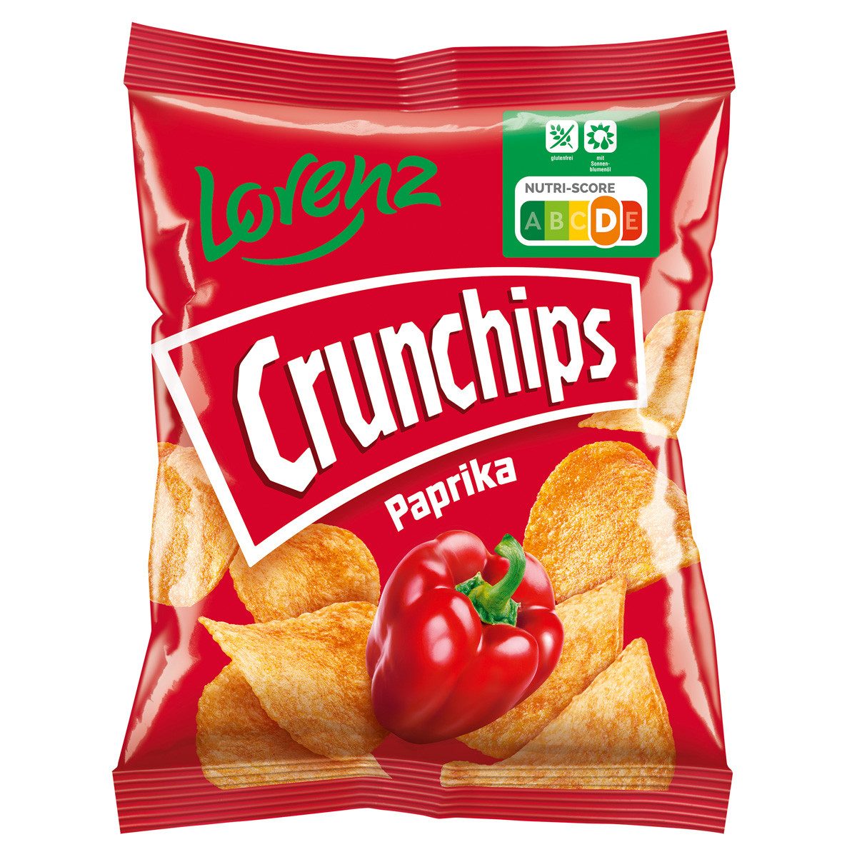 LORENZ Knabberei, Lorenz Crunchips Paprika Kartoffel Chips mit Paprika Würzung 50g