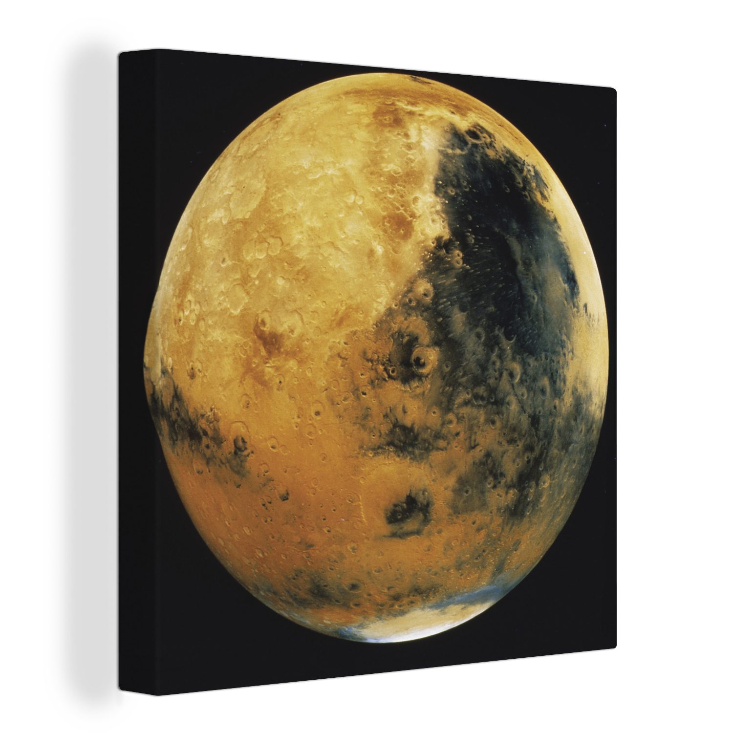 OneMillionCanvasses® Leinwandbild Beigefarbener Planet Mars, (1 St), Leinwand Bilder für Wohnzimmer Schlafzimmer