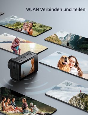 WOLFANG GA420 Action Cam (Full HD, WLAN (Wi-Fi), 4K 60FPS 24MP, Touch-Screen, 3.0 EIS, Blankes Metall Wasserdicht)