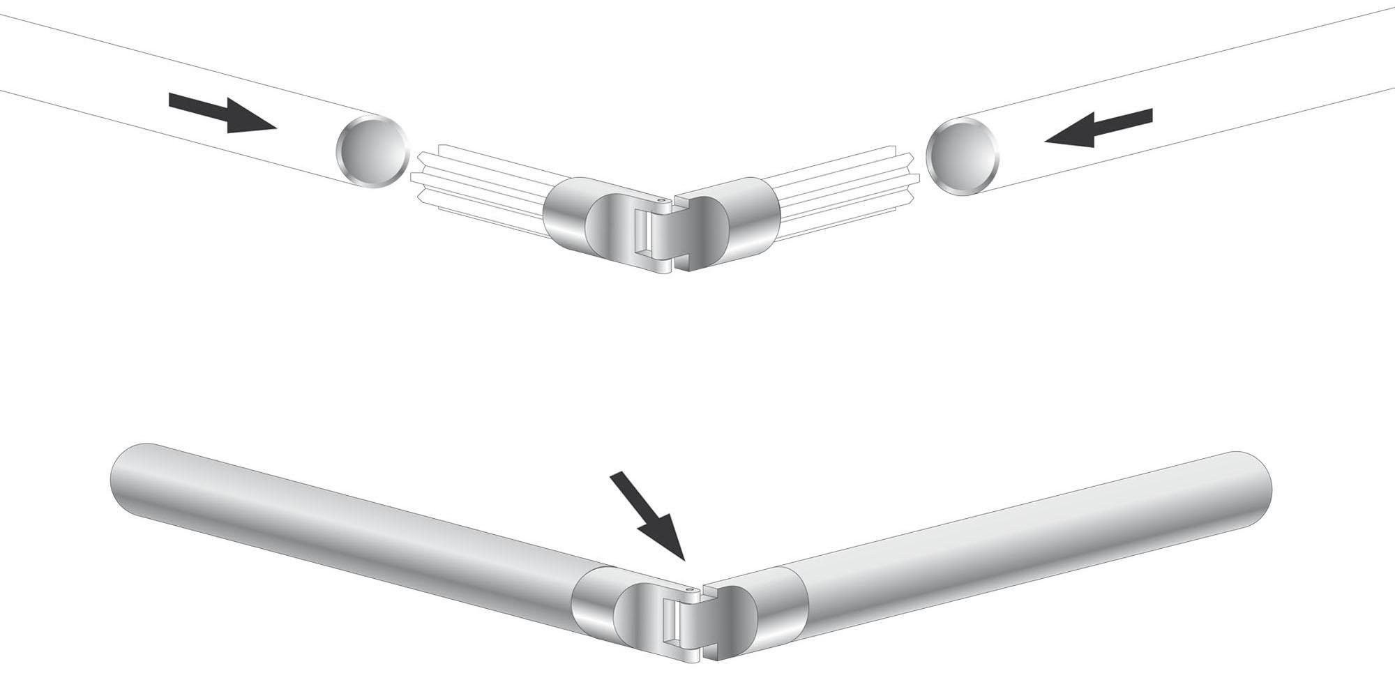 Liedeco Gelenkverbinder, (1-St), Eckverbinder für Gardinenrohre Ø 16 mm