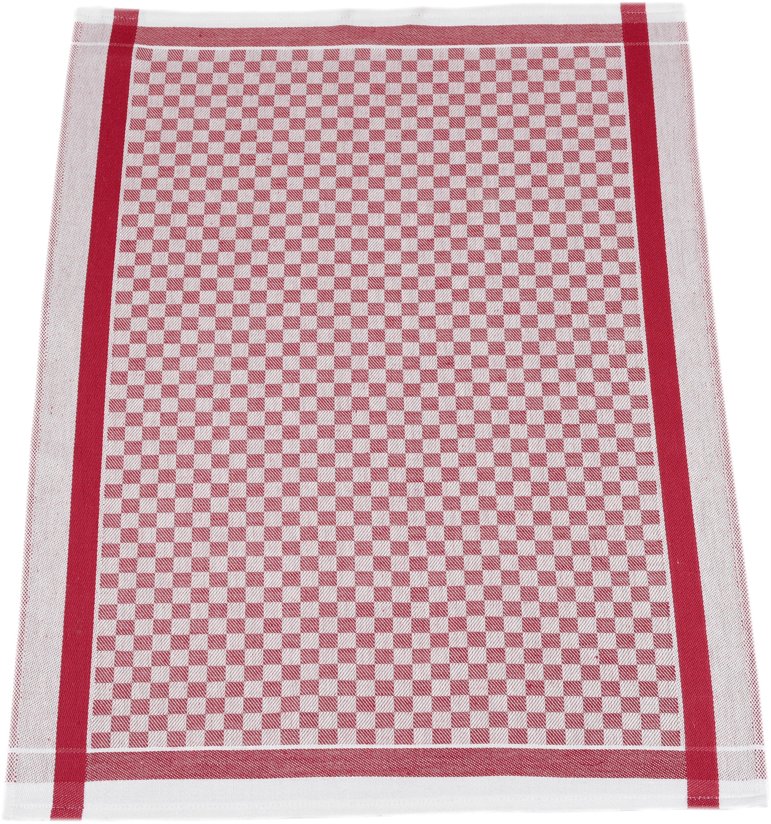 ROSS Exclusiv, Karofond, rot cm (Set, Geschirrtuch 3-tlg), 50x70