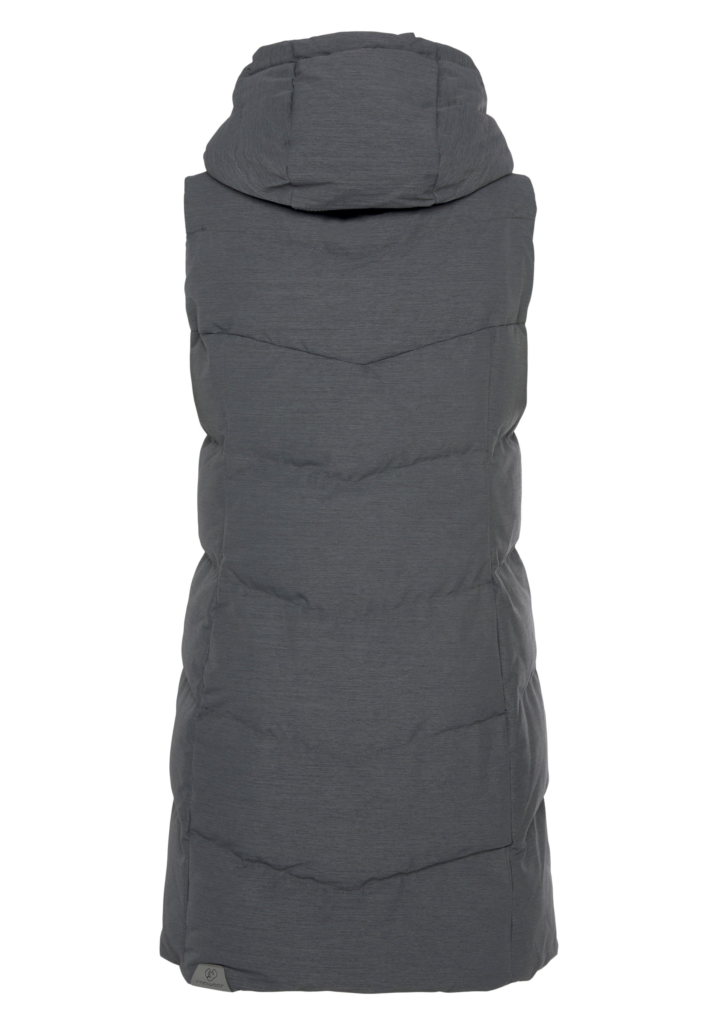 VEST Steppweste Kapuze PAVLINNA gefütterter Ragwear mit O GREY