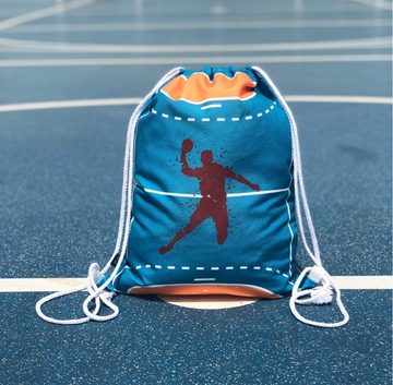 HECKBO Turnbeutel Kinder Handball Turnbeutel - waschmaschinenfest - 40x32cm – geeignet für Kindergarten, Schule, Krippe, Reise, Sport - Rucksack, Tasche, Spieltasche, Sportbeutel, Handballtasche