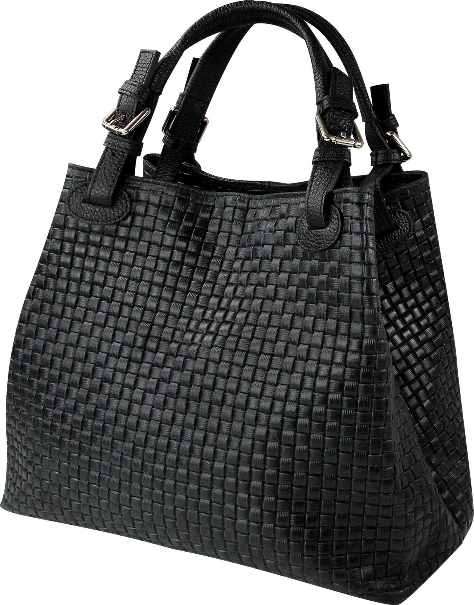 Handtasche Toscanto Tasche geprägtes Flechtmuster