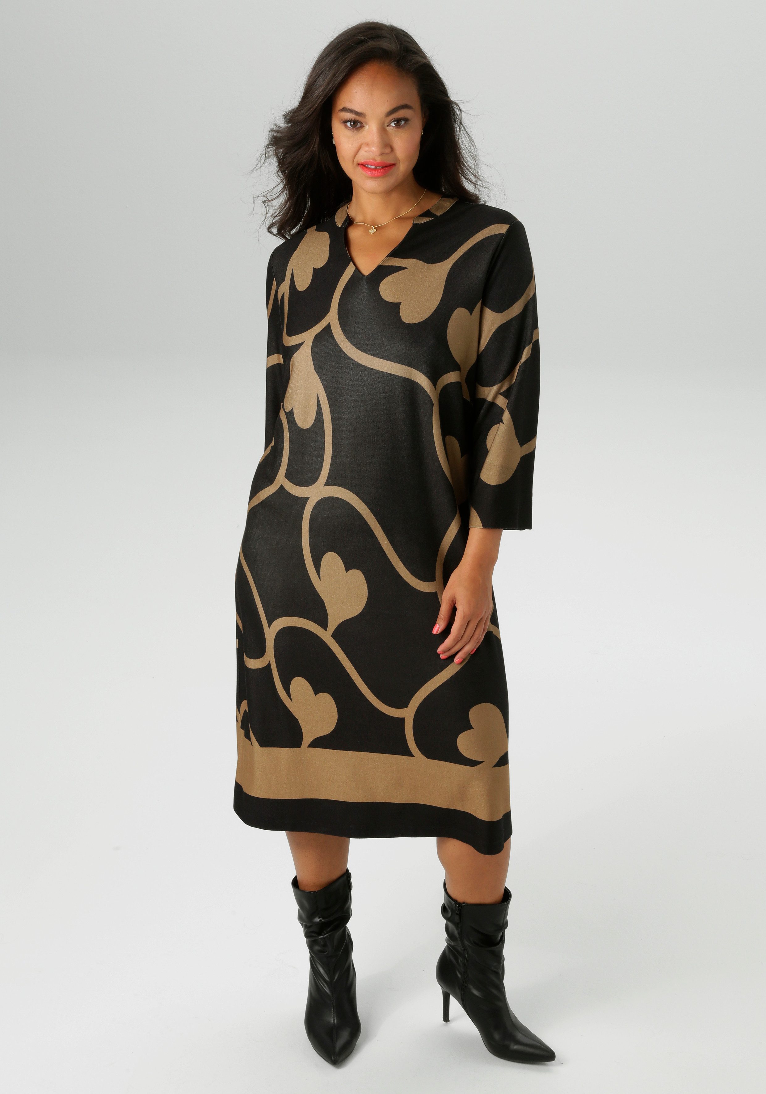 Aniston PLUS Jerseykleid mit interessantem Allover-Print günstig online kaufen
