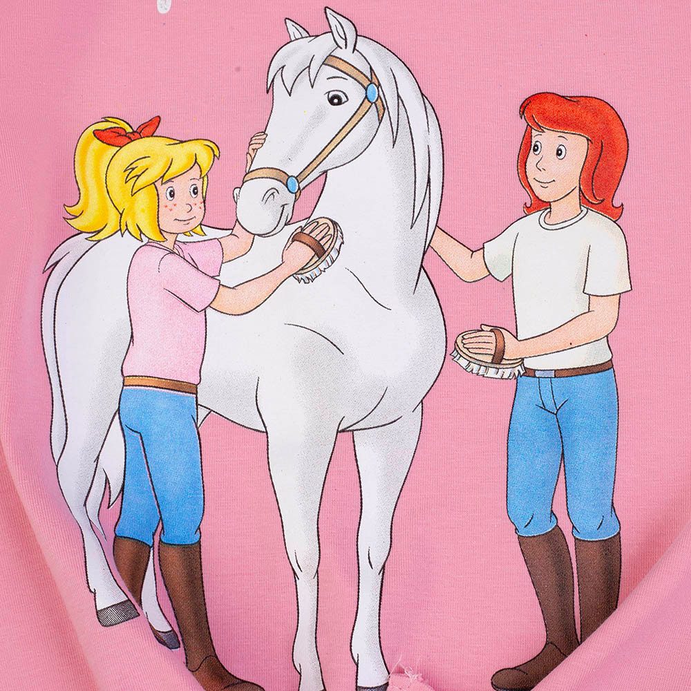Bibi & Tina T-Shirt Bibi und Tina T-Shirt Knoten Pferde Freundinnen sea pink (1-tlg)