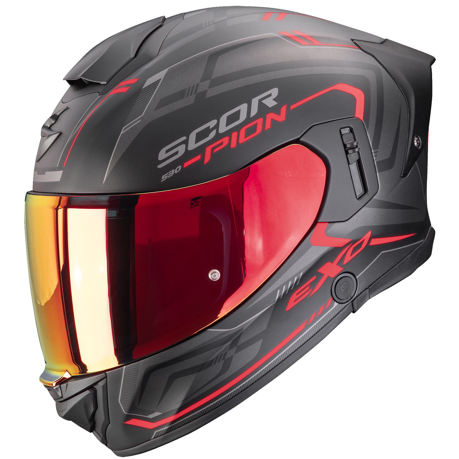 Scorpion Exo Motorradhelm Scorpion EXO-530 Air Slope Integralhelm Matt-Schwarz / Rot XL (1er Set), integralhelm motorrad