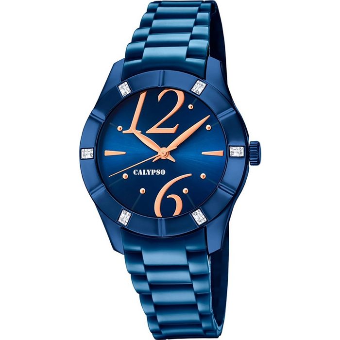 CALYPSO WATCHES Quarzuhr Calypso Damen Uhr K5715/6 Kunststoff PUR (Armbanduhr) Damen Armbanduhr rund Kunststoff PURarmband blau Fashion
