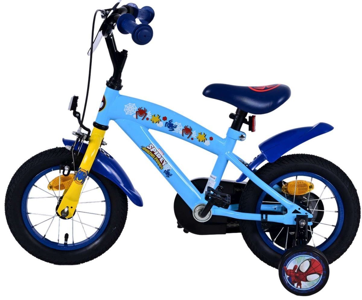 Volare Kinderfahrrad 12 Zoll Kinder Fahrrad Rad Marvel Spidey Amazing Friends 21290-SACB, 1 Gang, Rücktritt, Stützräder, Schutzbleche, Kettenschutz