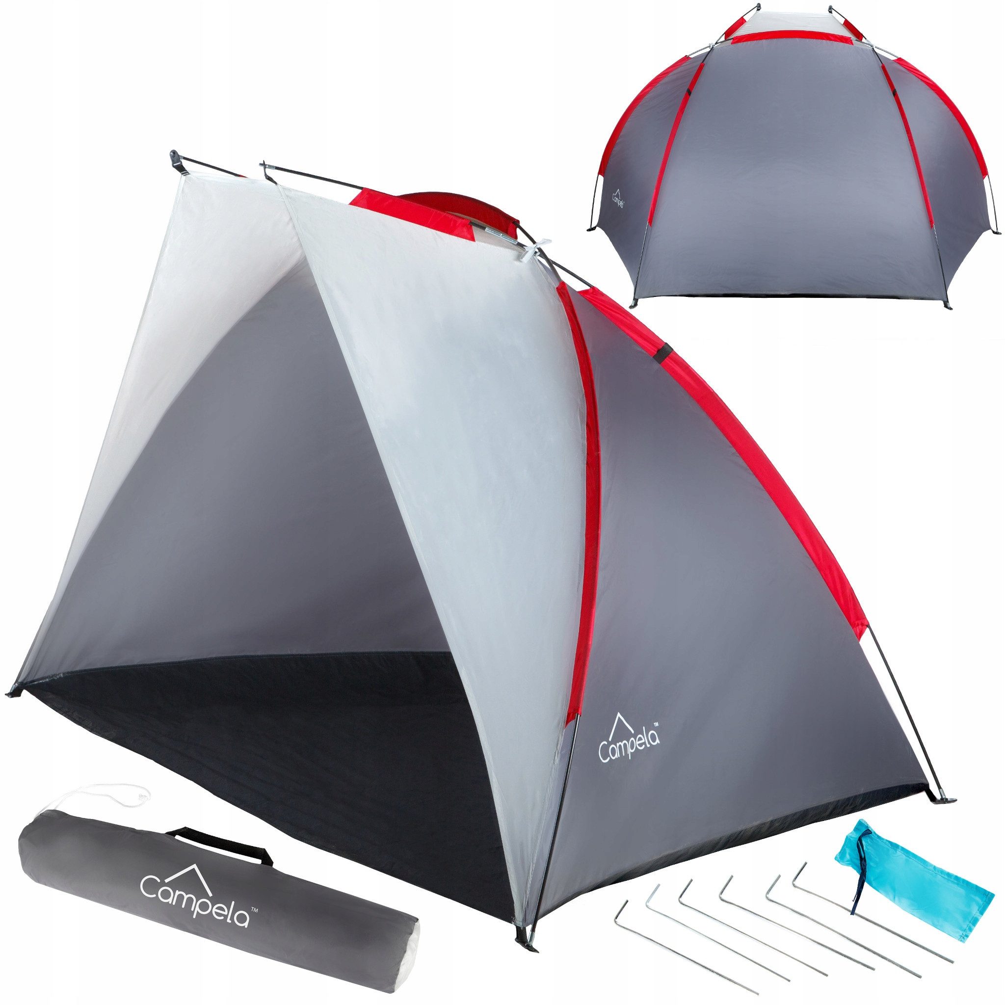 Campela Schirmzelt Strandzelt mit UV-Schutz – kompakt für Familie & Garten – leicht aufba