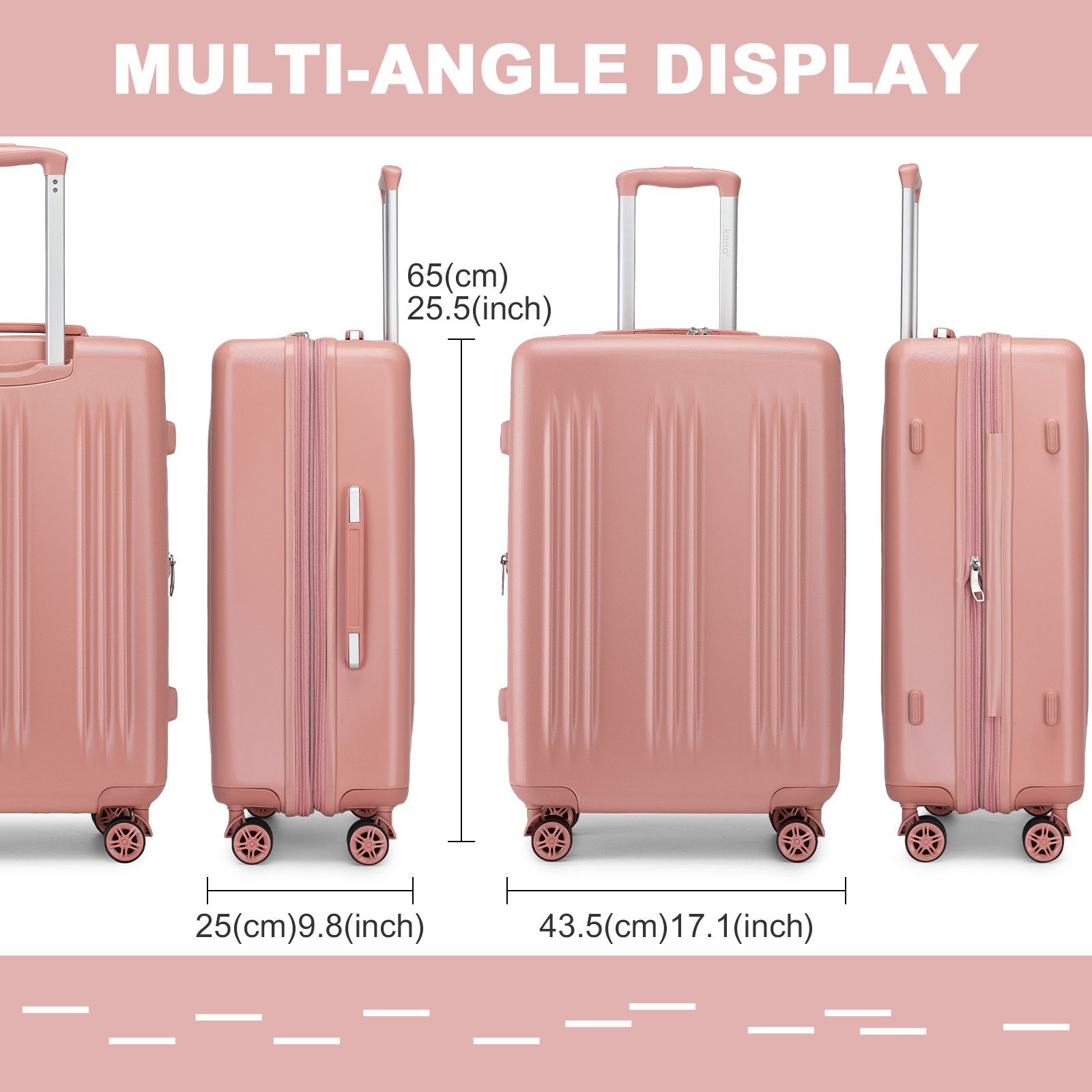 KONO Koffer Handgepäck-Trolley, Ultraleichter Hartschalenkoffer günstig online kaufen