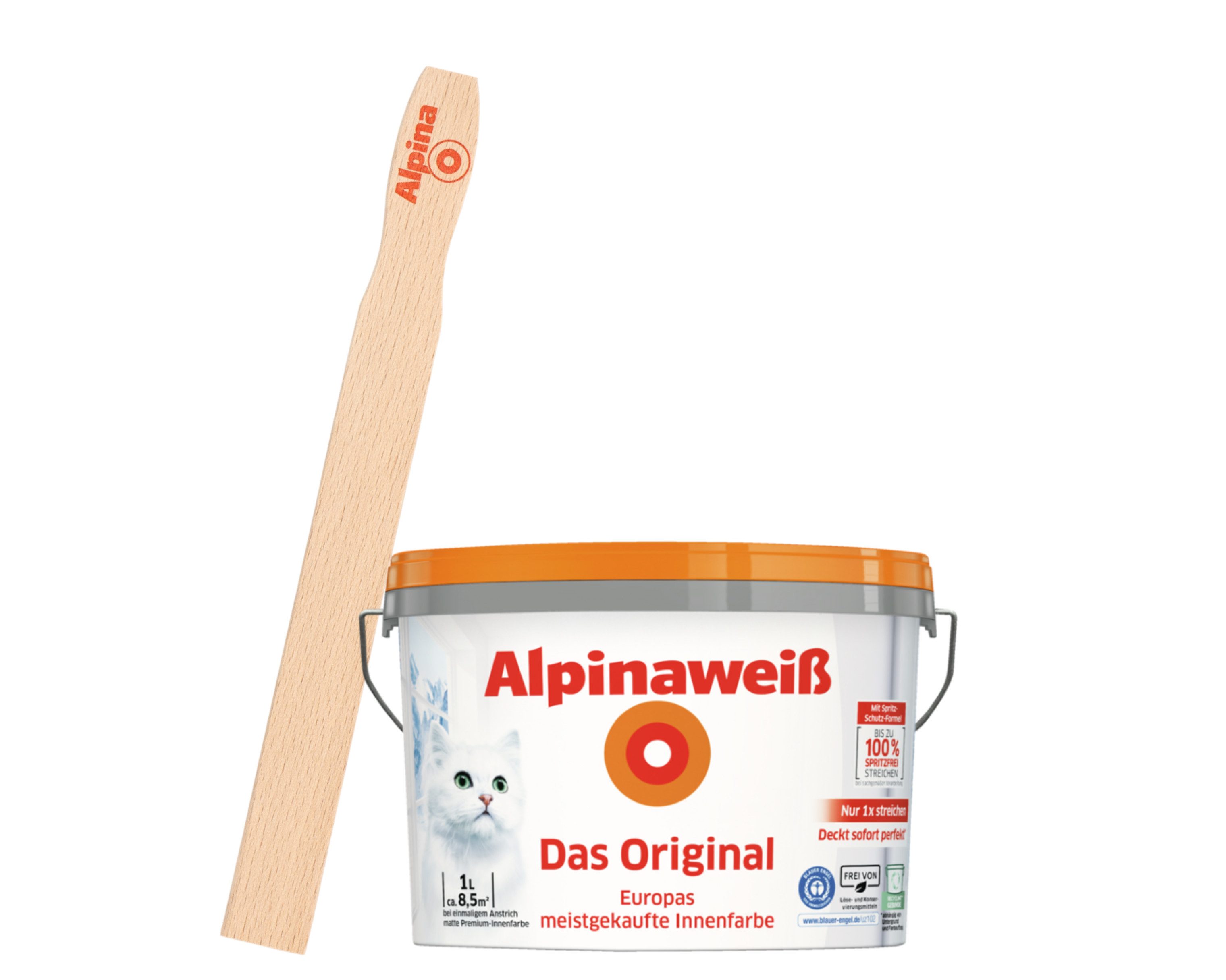 Alpina Wandfarbe Alpinaweiß Das Original mit gratis Rührstab