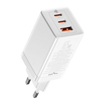 Baseus Schnellladegerät 2x USB-C/USB+Kabel USB-C-USB-C 65W PD3.0, QC4.0, AFC Schnelllade-Gerät (2-tlg)