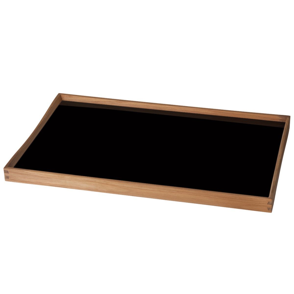 Serviertablett Zweifarbiges Tray cm x Tablett 51 aus Architectmade (Large); 38 Grün/Schwarz Wendetablett in Laminat/Teakholz; Dekotablett Turning