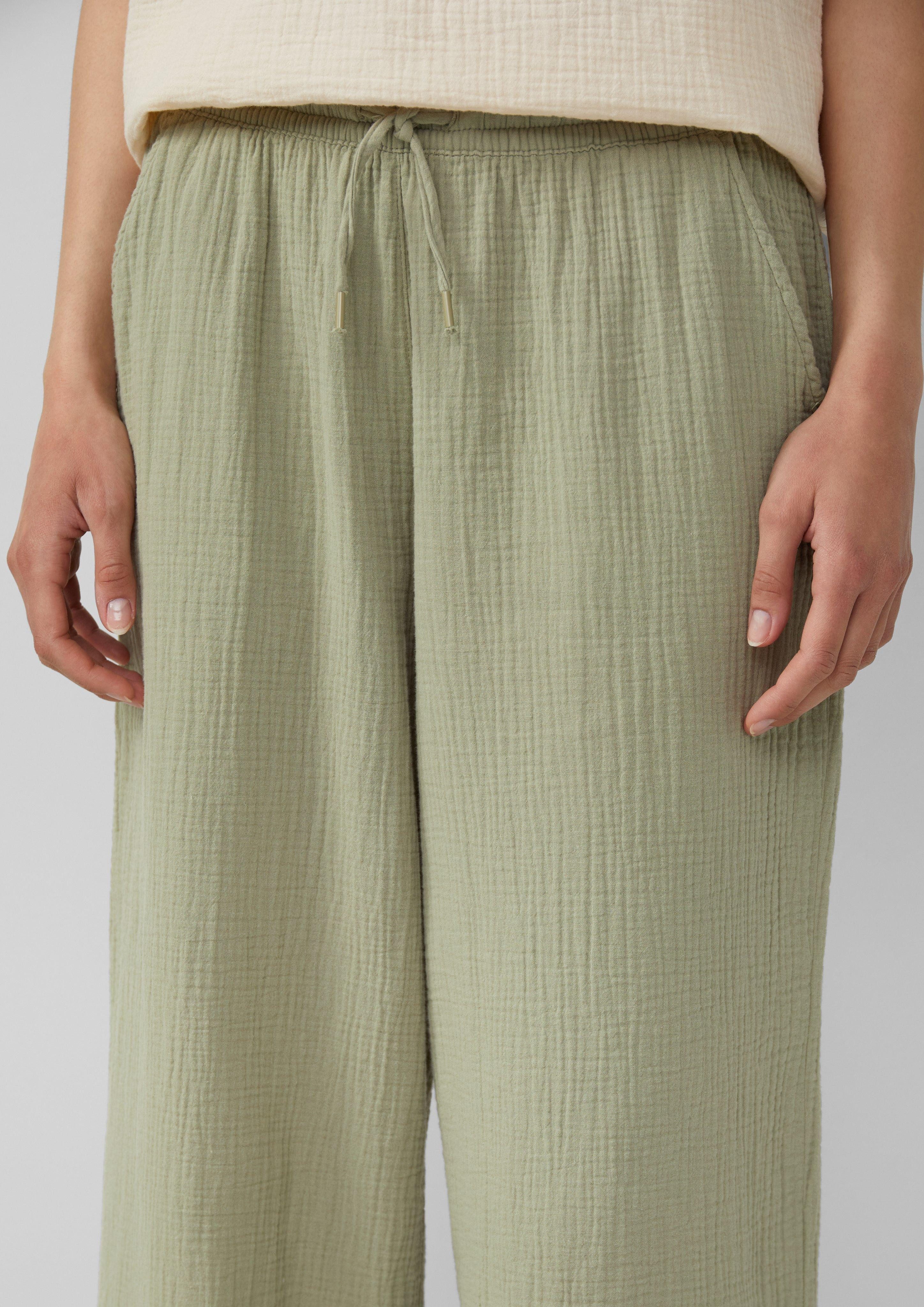QS Stoffhose Musselin-Hose mit weitem Bein günstig online kaufen