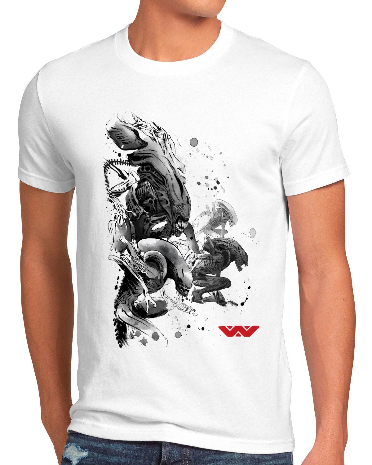 T-Shirt alien Herren Invasion scott style3 ridley xenomorph Alien predator Print-Shirt