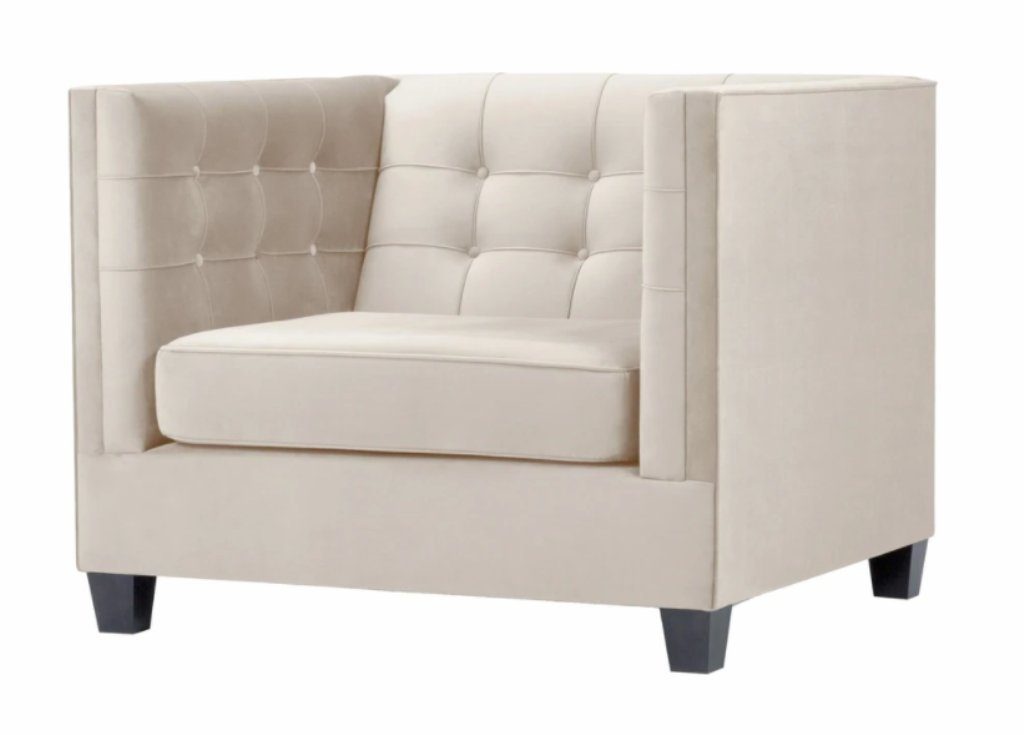 JVmoebel Chesterfield-Sessel, Sessel Modern Chesterfield Textil Stoff Weiß Kreative Loft Möbel Neu Wohnzimmer