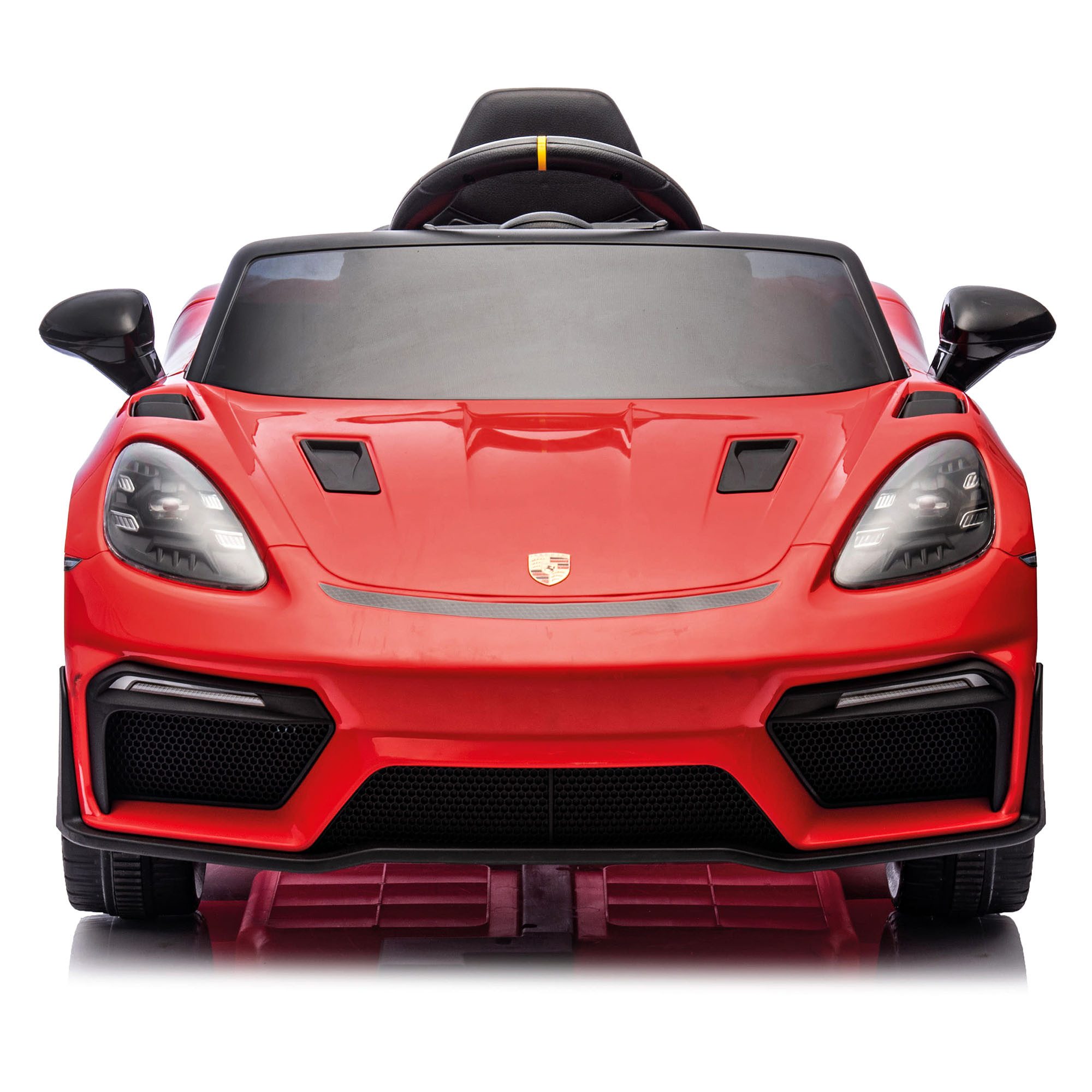 INJUSA Elektro-Kinderauto Porsche Spyder, Belastbarkeit 30 kg, Elektro-Kinderauto Sportwagen 12V, bis 5 km/h & Vor-/Rückwärtsgang