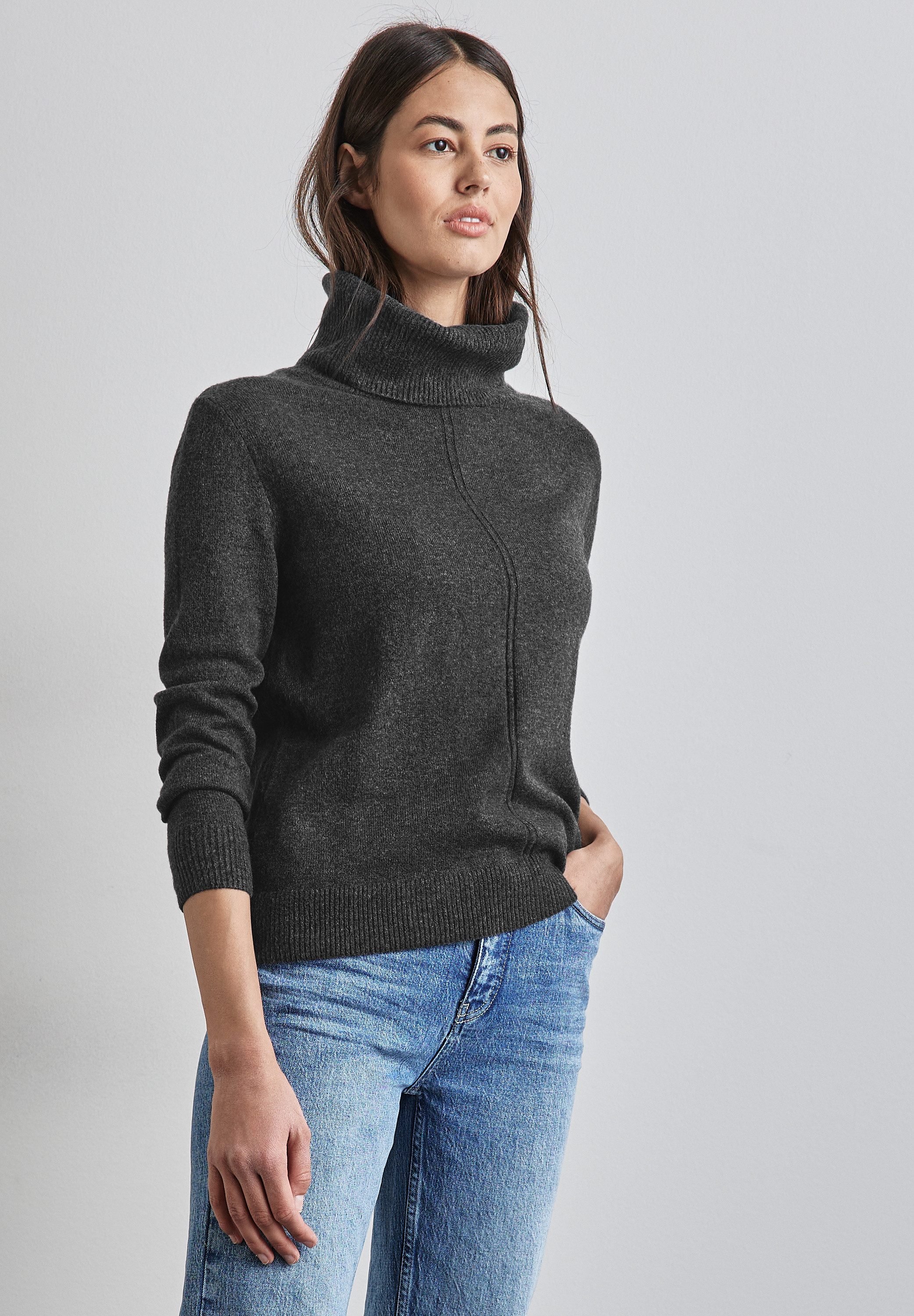 STREET ONE Rollkragenpullover im soften Baumwoll-Mix