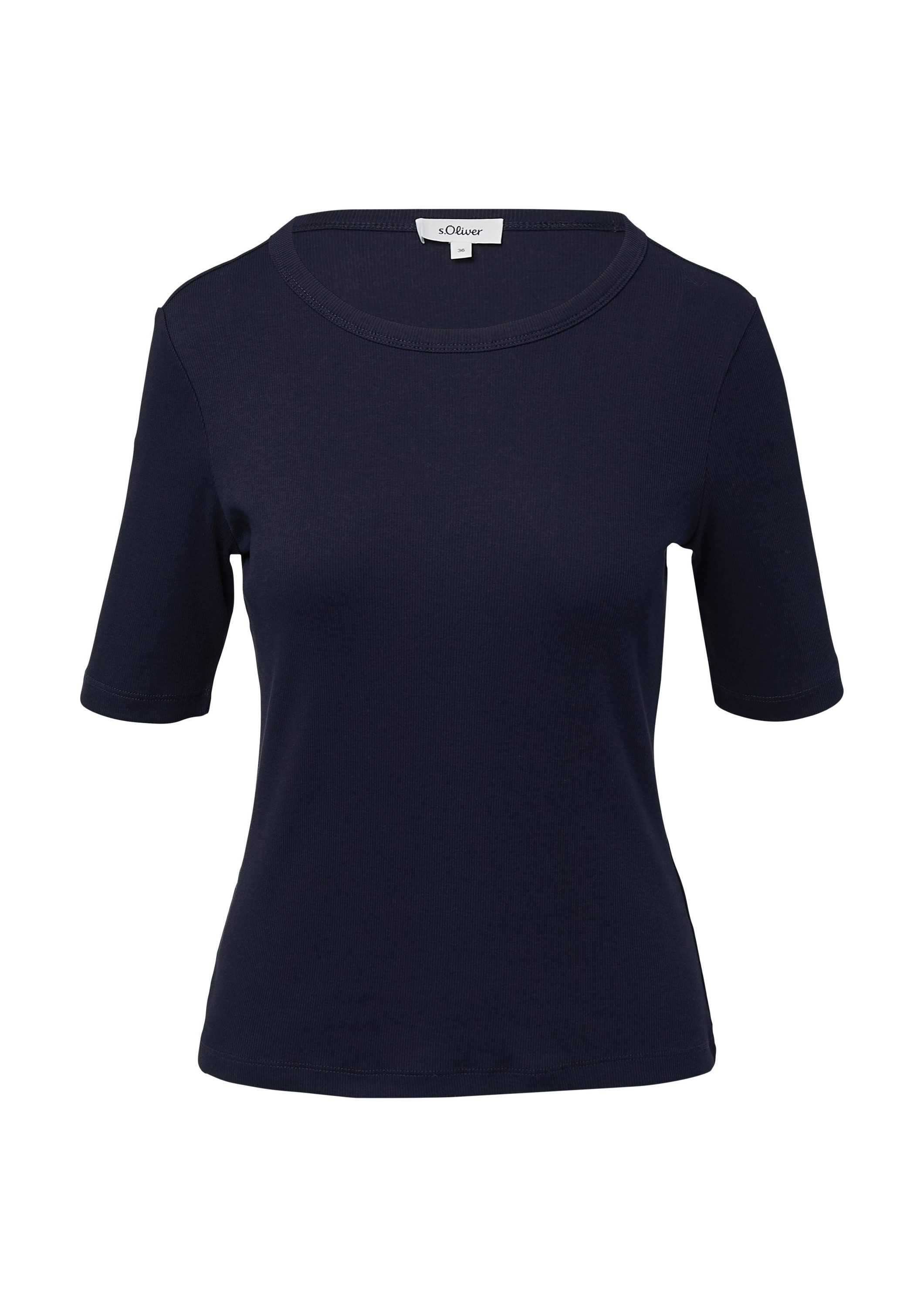 s.Oliver Kurzarmshirt T-Shirt Ripp-Shirt im Slim Fit günstig online kaufen