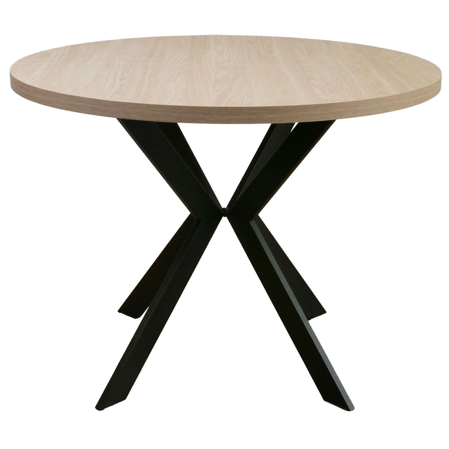 Selsey Esstisch CALLIONS, Esstisch ausziehbar rund Laminatplatte & Stahlgestell 100–180 cm