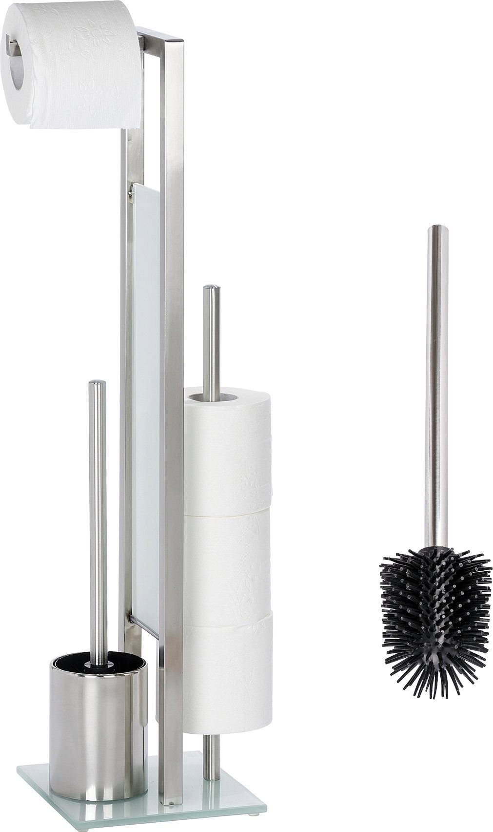 WENKO WC-Garnitur Rivalta, (1-tlg), Edelstahl rostfrei, inkl. 2 WC-Bürsten günstig online kaufen