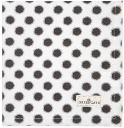 Greengate Papierserviette »GreenGate Stoff Serviette Savannah 40x40cm Punkte schwarz weiß Napkin Baumwolle«, (1 x Serviette)