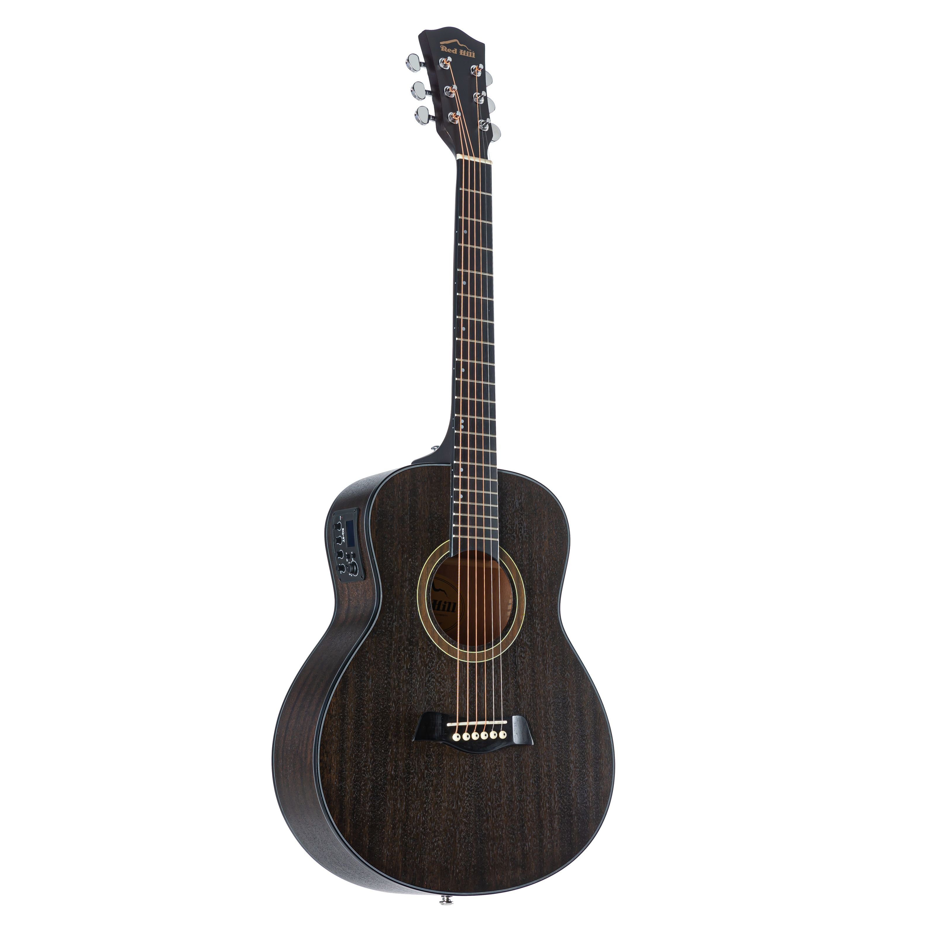 Red Hill Westerngitarre, Westerngitarre AF-Mini Mahagoni Decke X-Bracing Composite Griffbrett Tonabnehmersystem Stimmgerät Hand Rubbed Brown, Westerngitarren, Mini Gitarren, Westerngitarre, AF-Mini, Tonabnehmersystem
