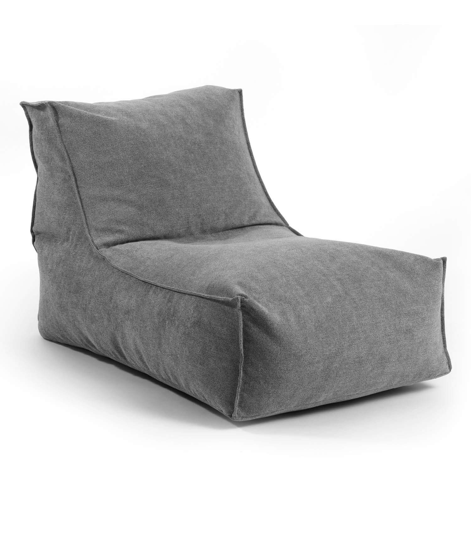 mokebo Sitzsack Der Sundowner (aus Webstoff), Indoor Bean Bag, Liege & Relaxliege für Kinder & Erwachsene in Grau