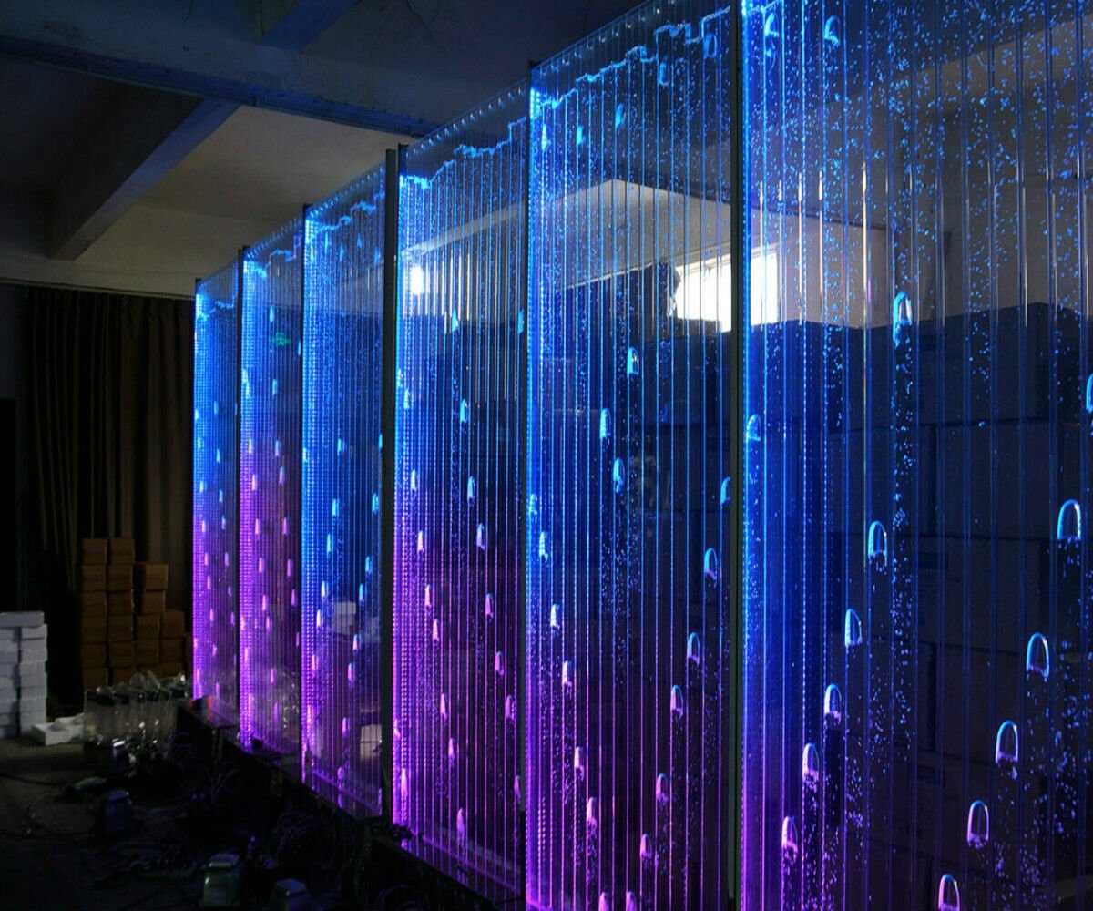 JVmoebel Wandpaneel, Moderne Trennwand Wasser Wände LED Wasserwand Beleuchtete Wand Säulen