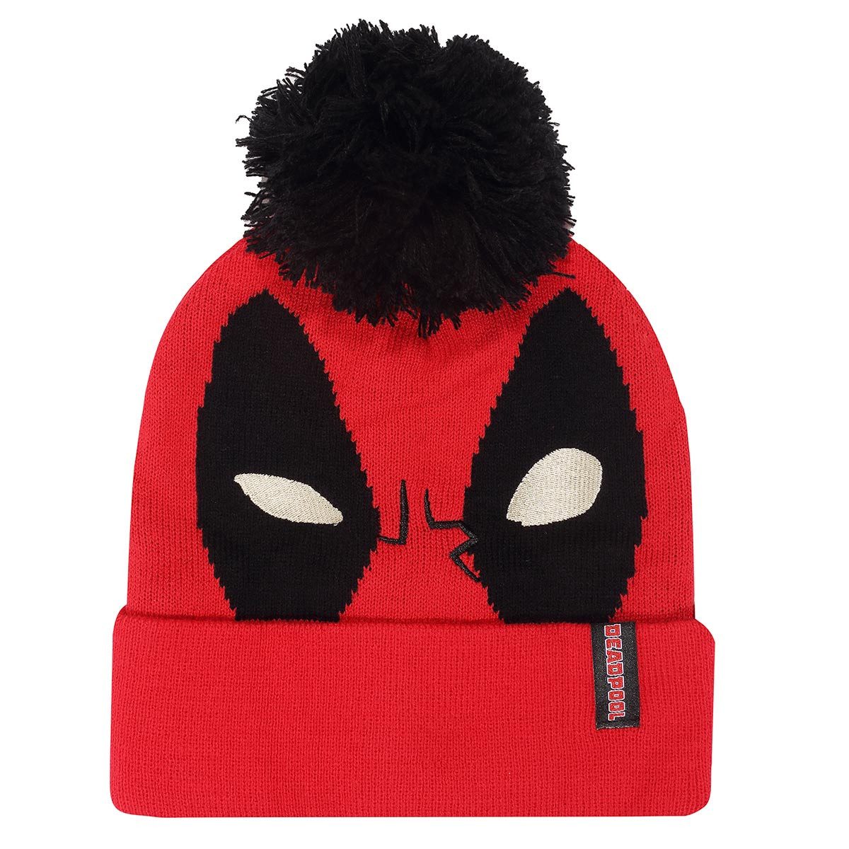 Deadpool Beanie Face Beanie Marvel Comics Mask Eyes Strickmütze Wintermütze